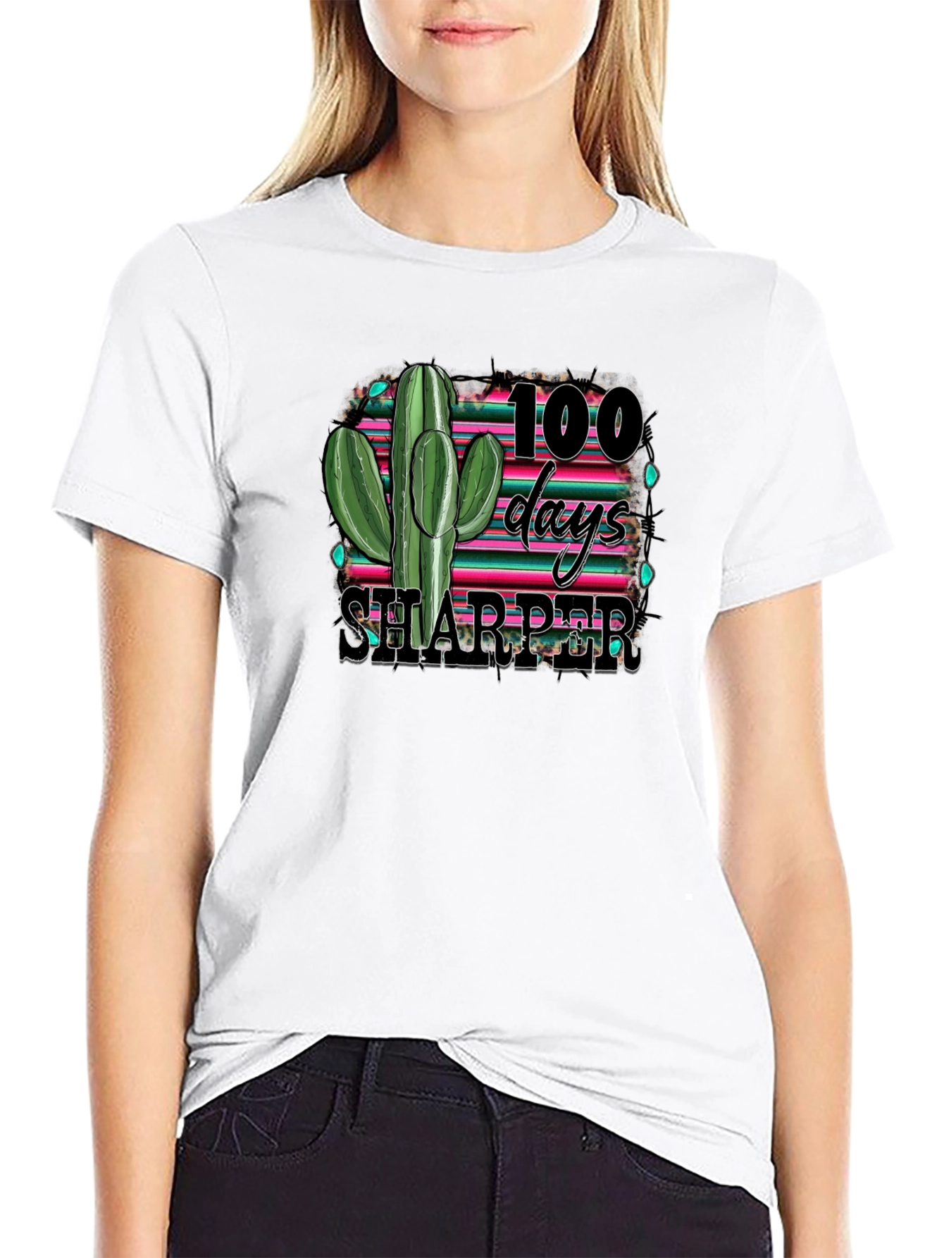 100 Days Sharper Cactus Graphic Tee