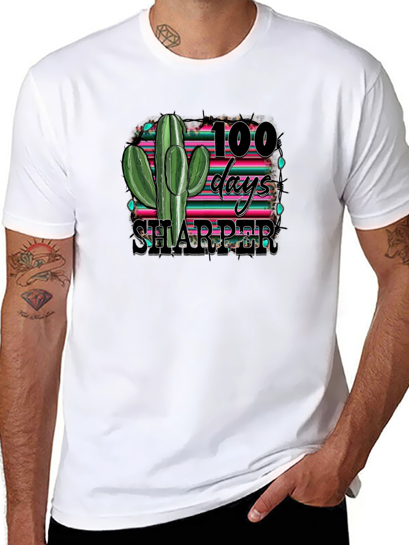 100 Days Sharper Cactus Graphic Tee