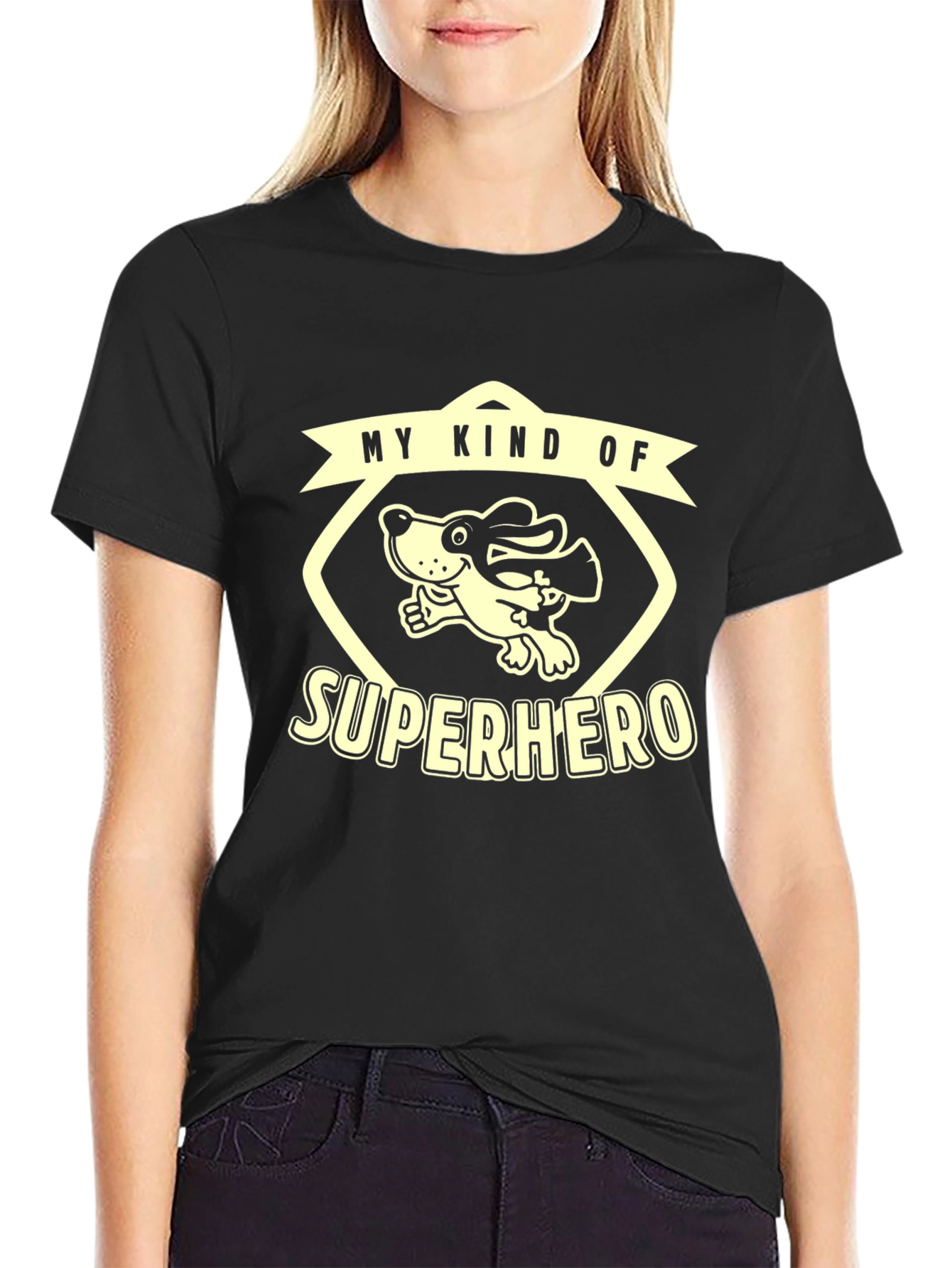 My Kind of Superhero Dog Graphic Tee - Black