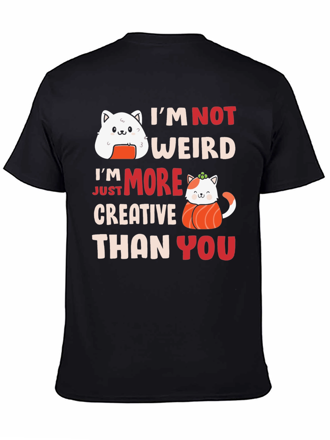 Sushi Cat Graphic T-Shirt - Creative Style