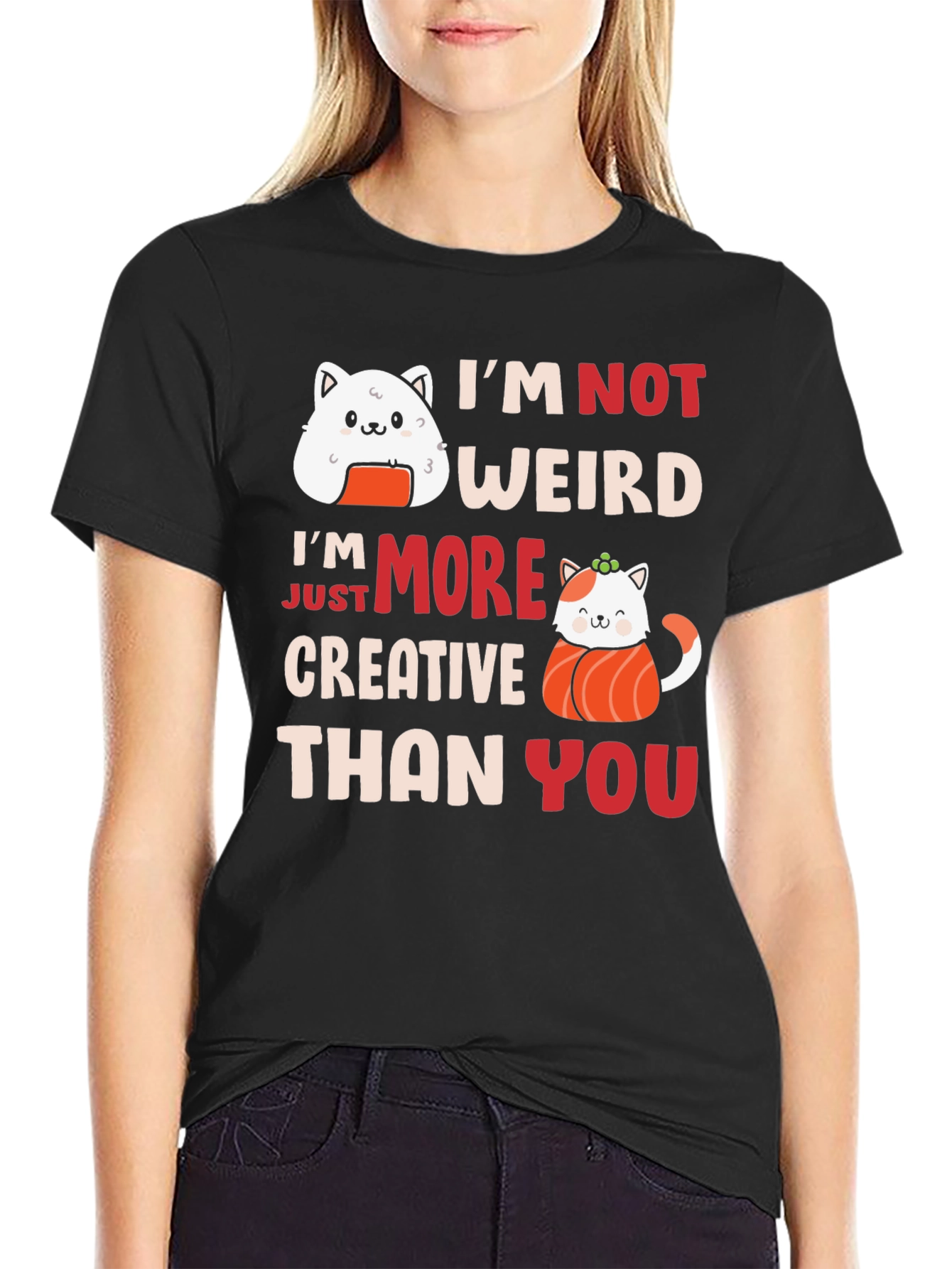 Sushi Cat Graphic T-Shirt - Creative Style
