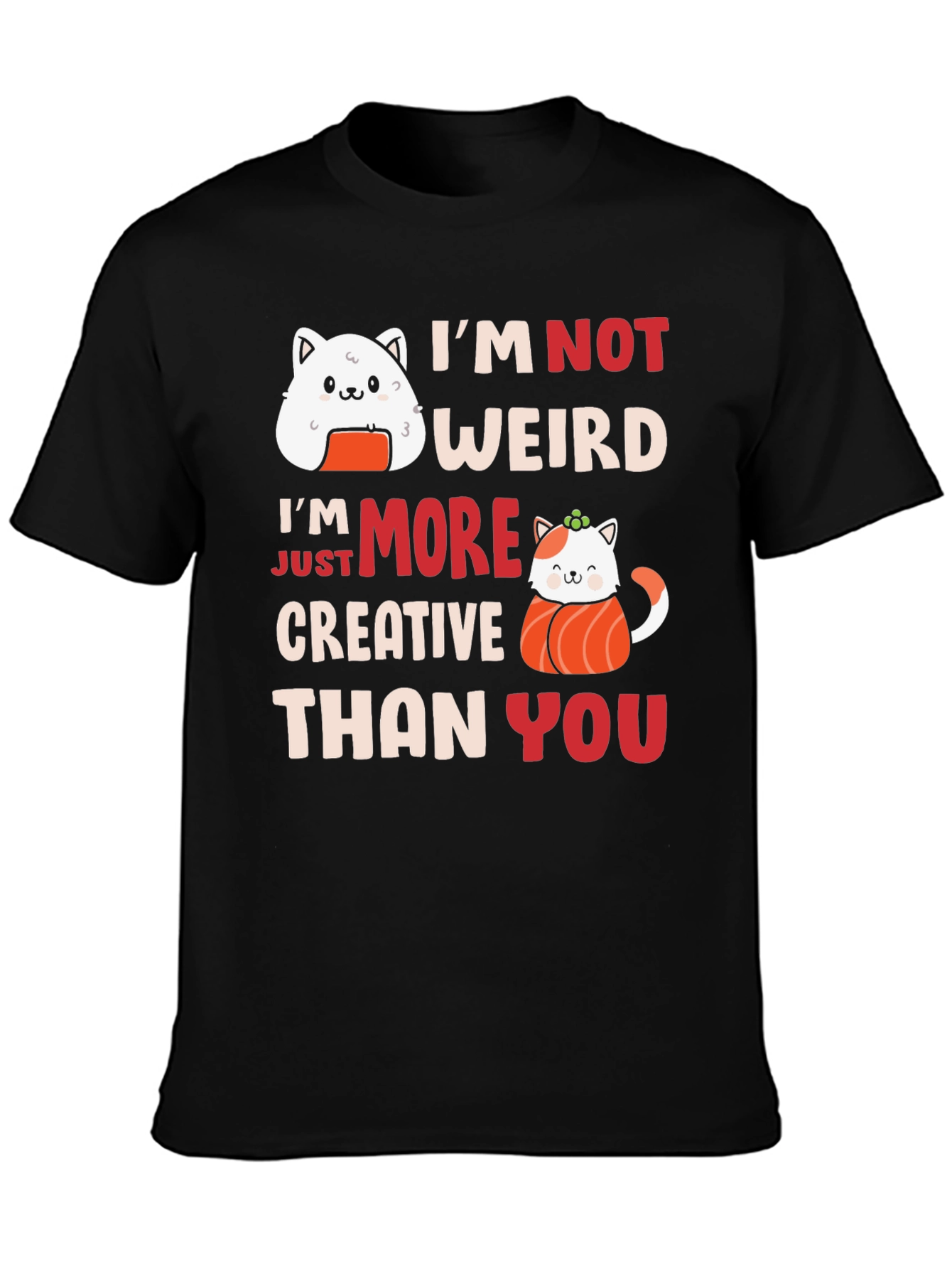 Sushi Cat Graphic T-Shirt - Creative Style