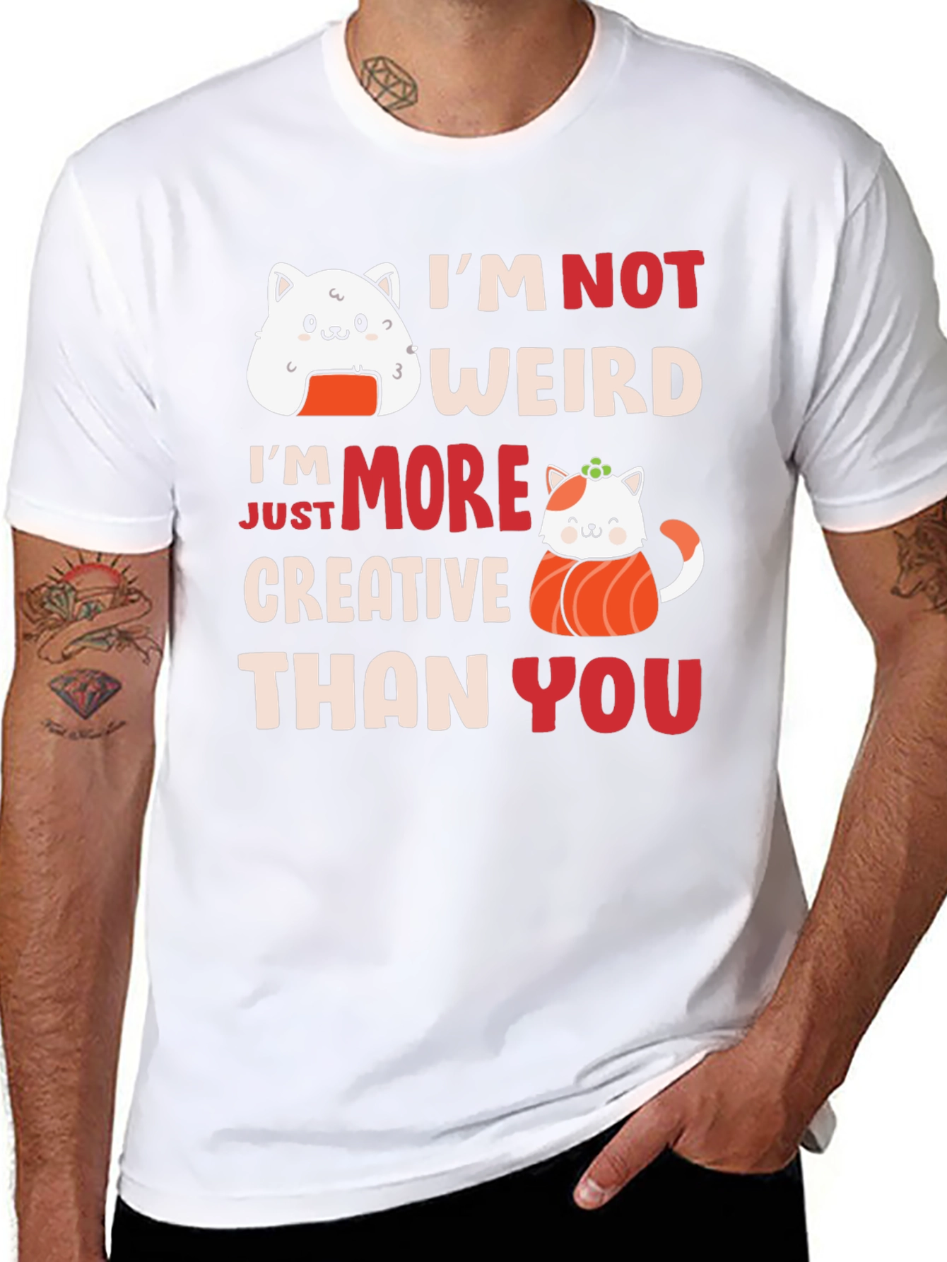Sushi Cat Graphic T-Shirt - Creative Style