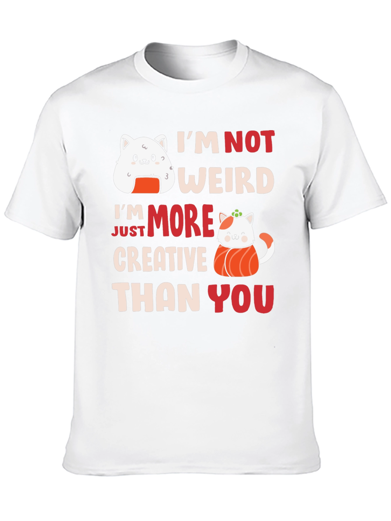 Sushi Cat Graphic T-Shirt - Creative Style