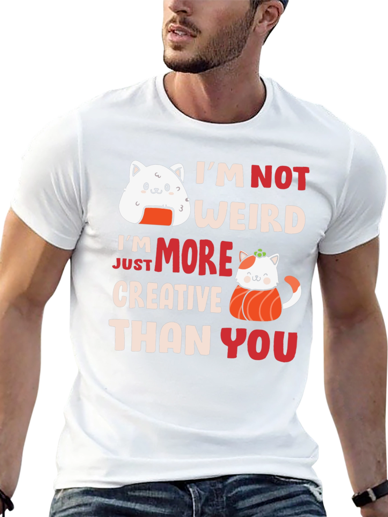 Sushi Cat Graphic T-Shirt - Creative Style