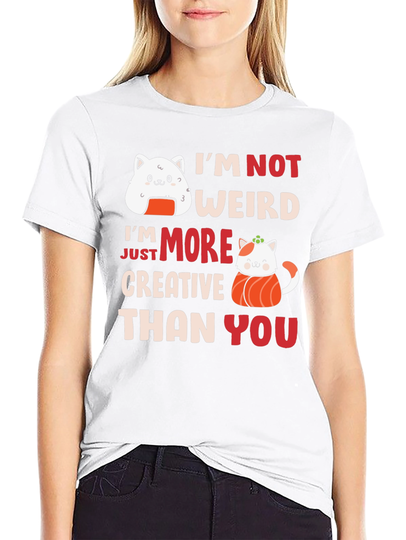 Sushi Cat Graphic T-Shirt - Creative Style