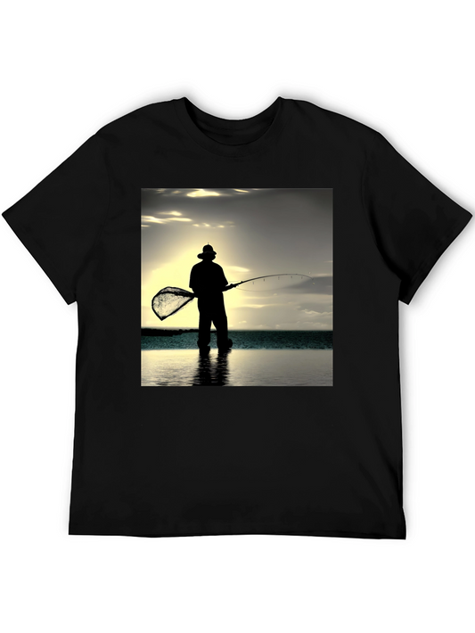 Fisherman Silhouette Graphic Tee