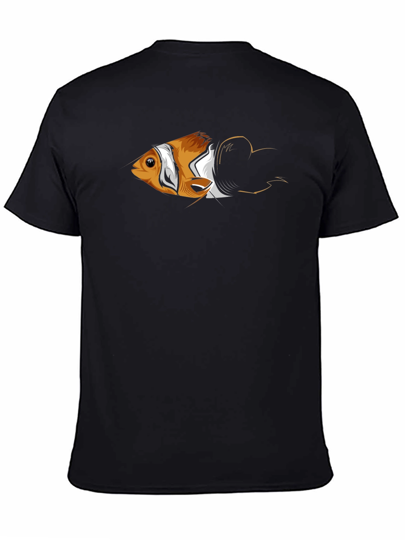 Clownfish Graphic Print Mens Black T-Shirt