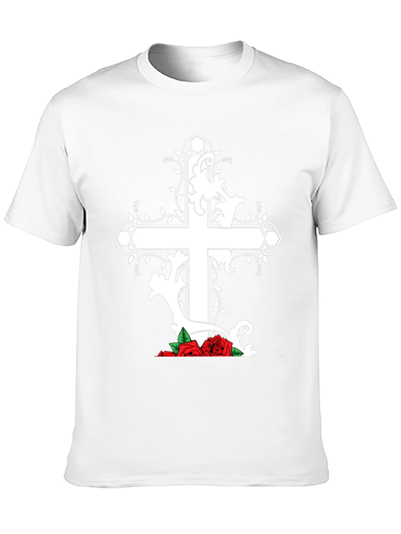 Cross and Roses Graphic T-Shirt