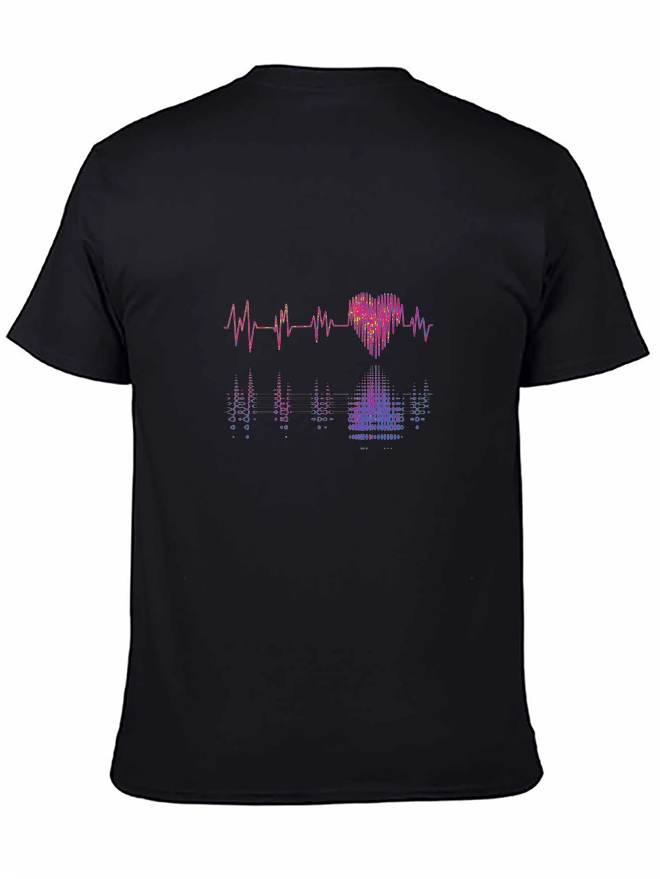 Heartbeat Love Graphic Tee - Black Cotton T-Shirt