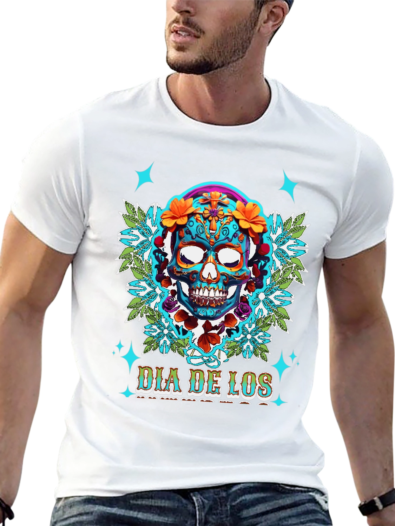 Dia De Los Muertos Skull Graphic Tee