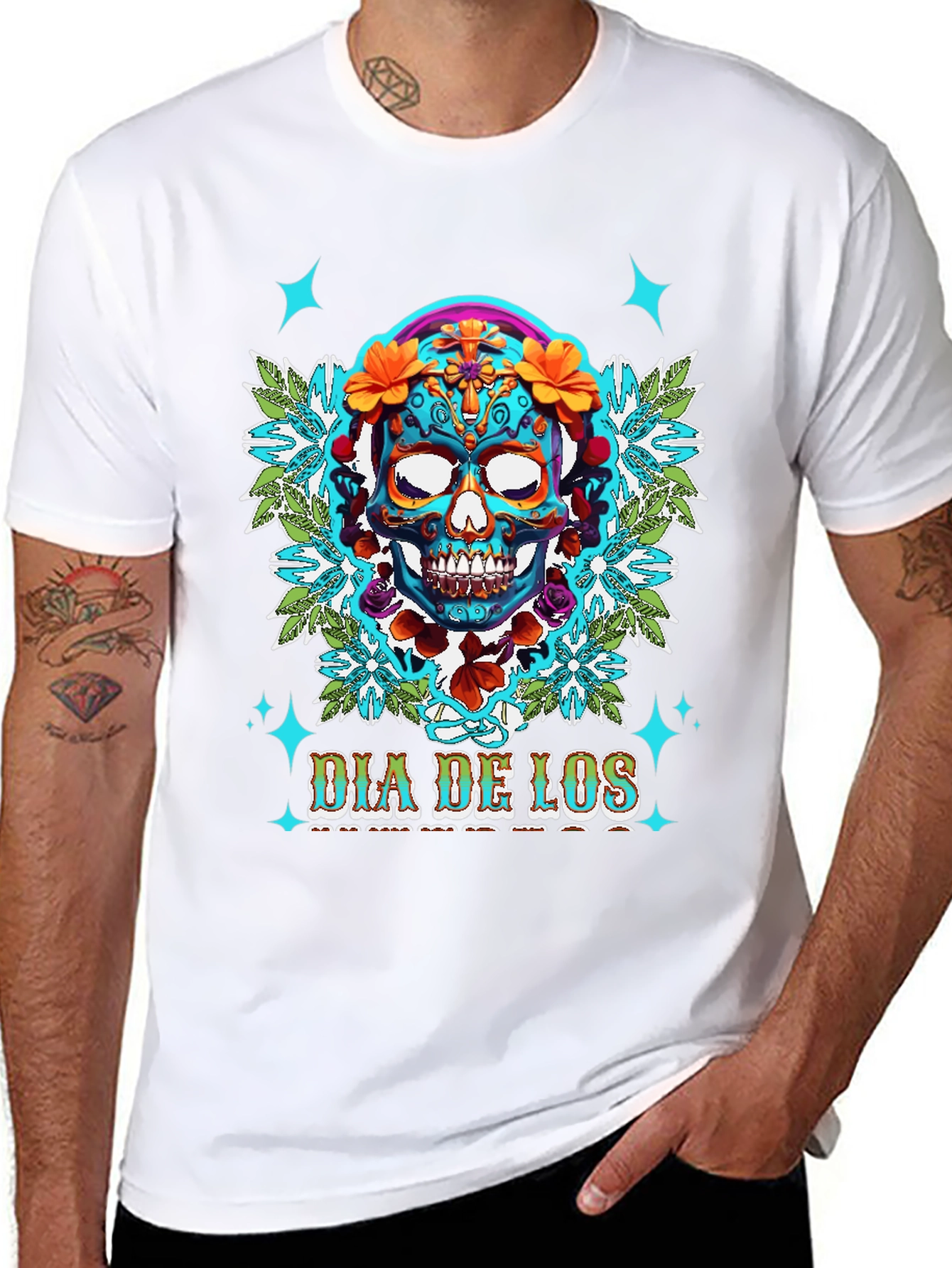 Dia De Los Muertos Skull Graphic Tee