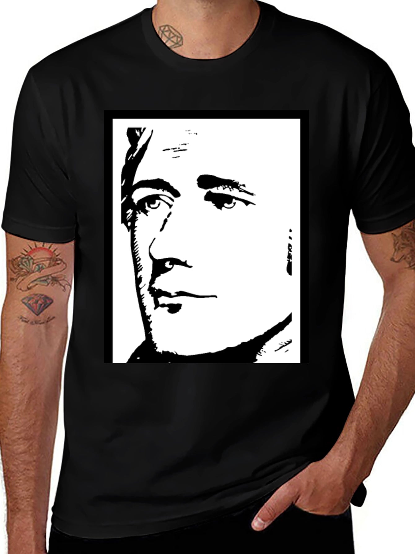 Hamilton Graphic Tee - Black Silhouette Portrait T-Shirt