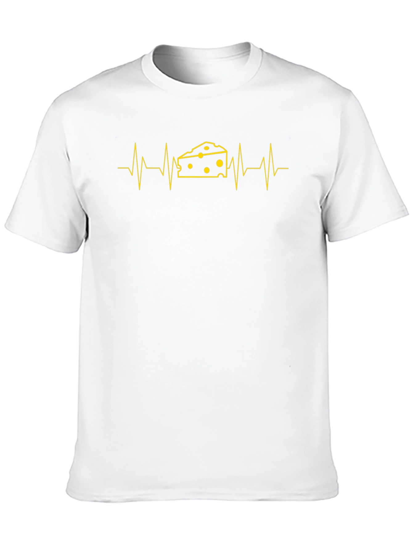 Cheese Heartbeat Graphic Tee - Black Cotton T-Shirt