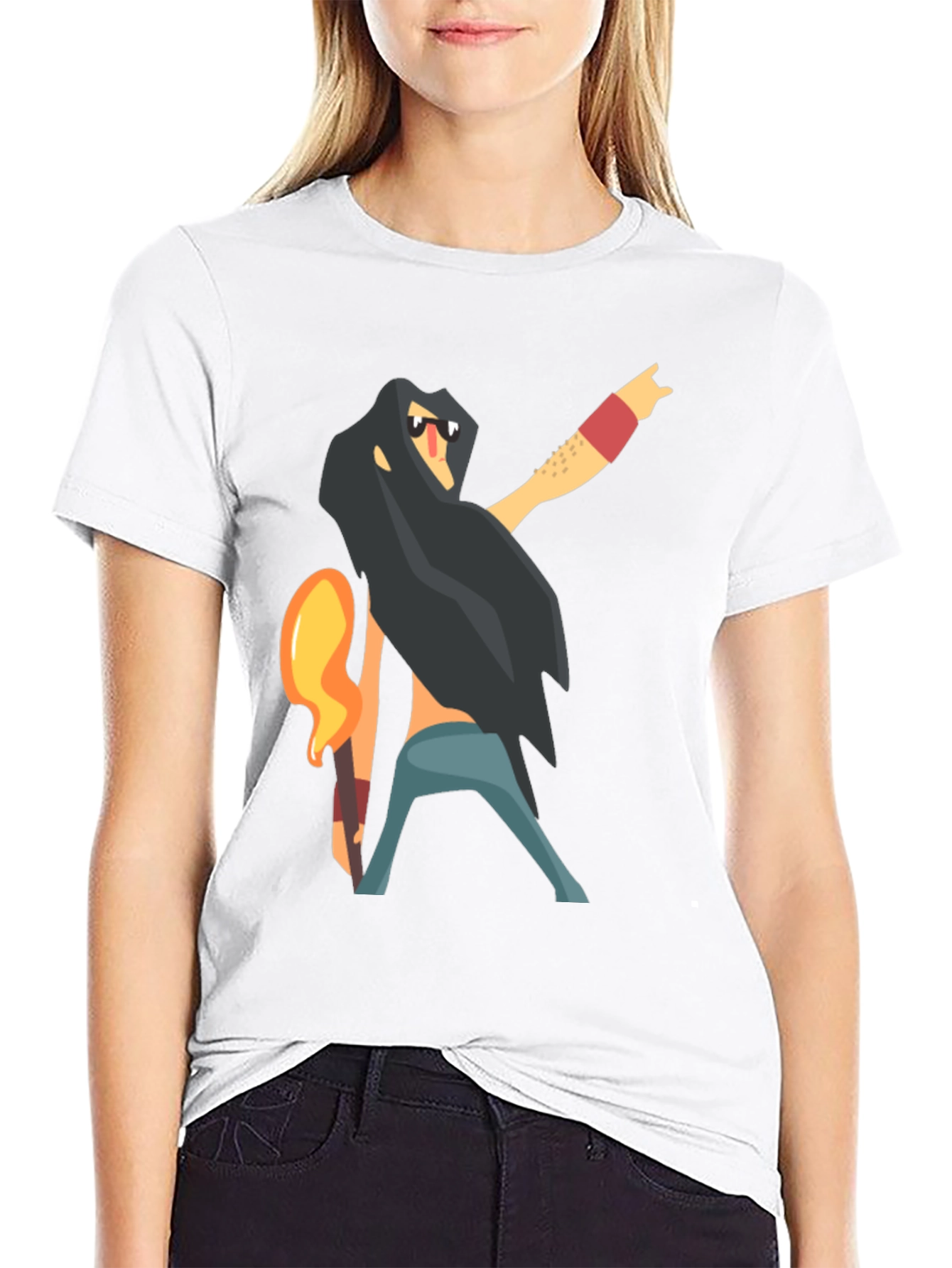Rockstar Cartoon Graphic T-Shirt - Black