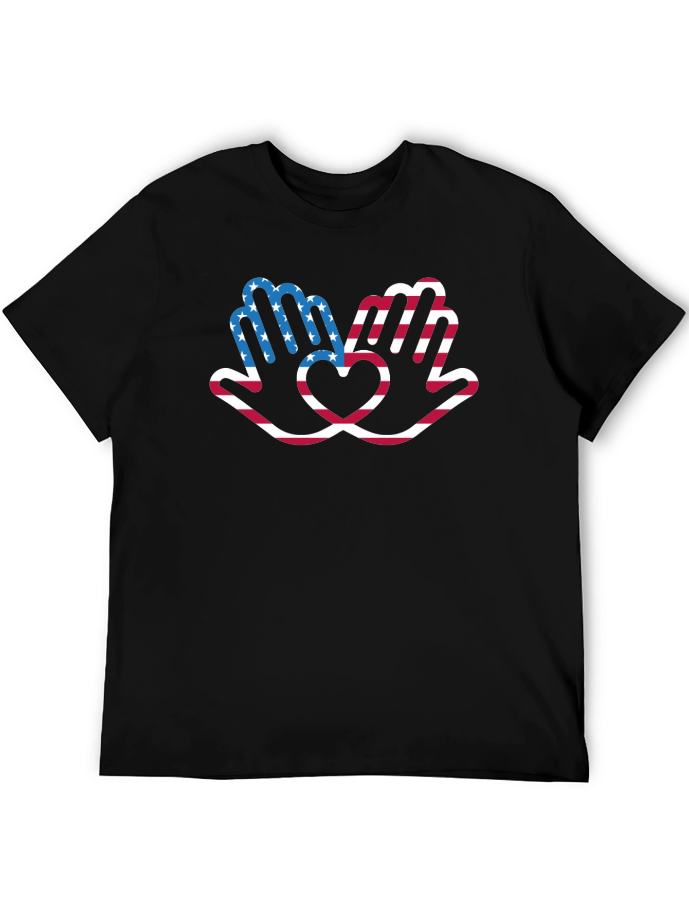 Patriotic Hands Heart Graphic T-Shirt