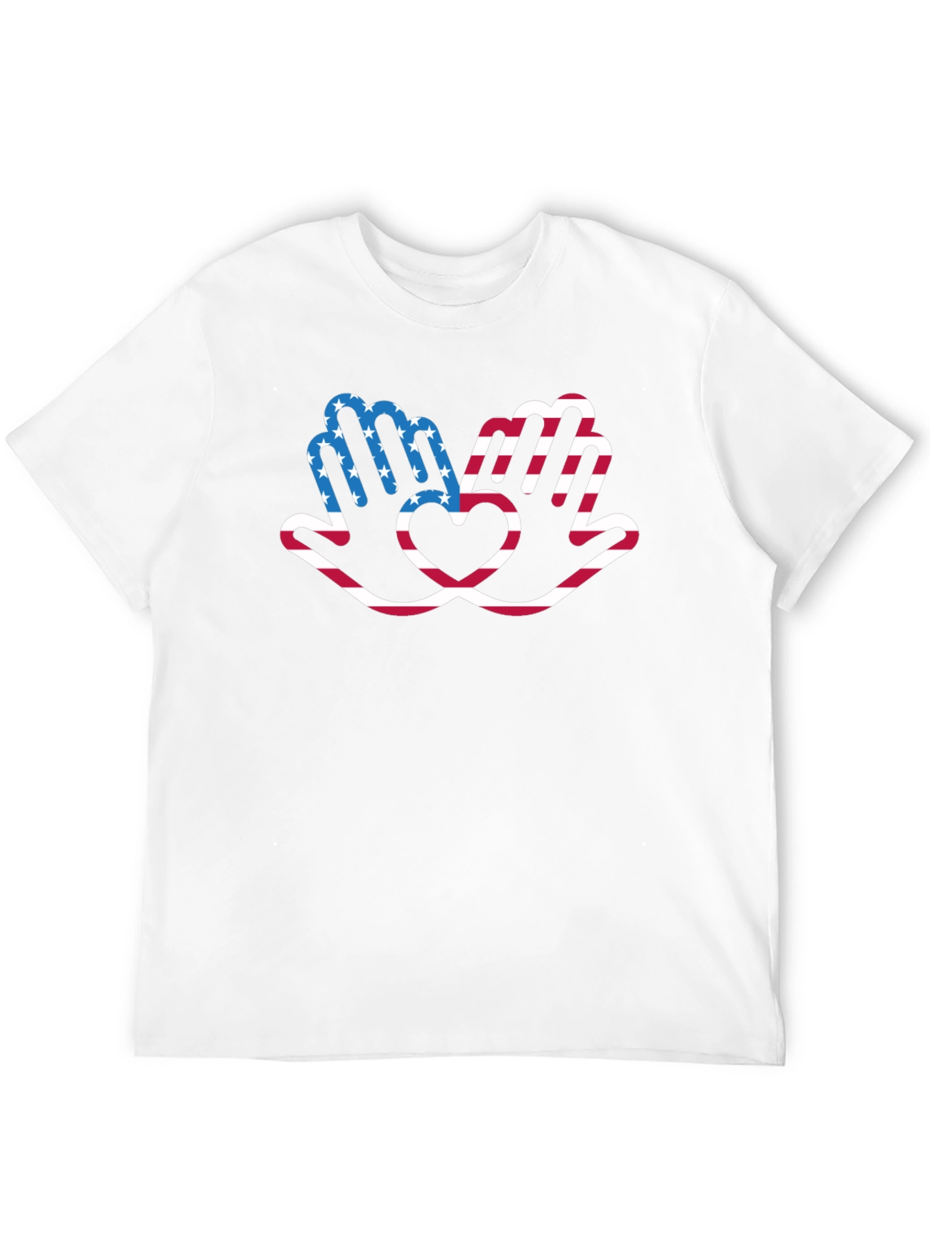 Patriotic Hands Heart Graphic T-Shirt