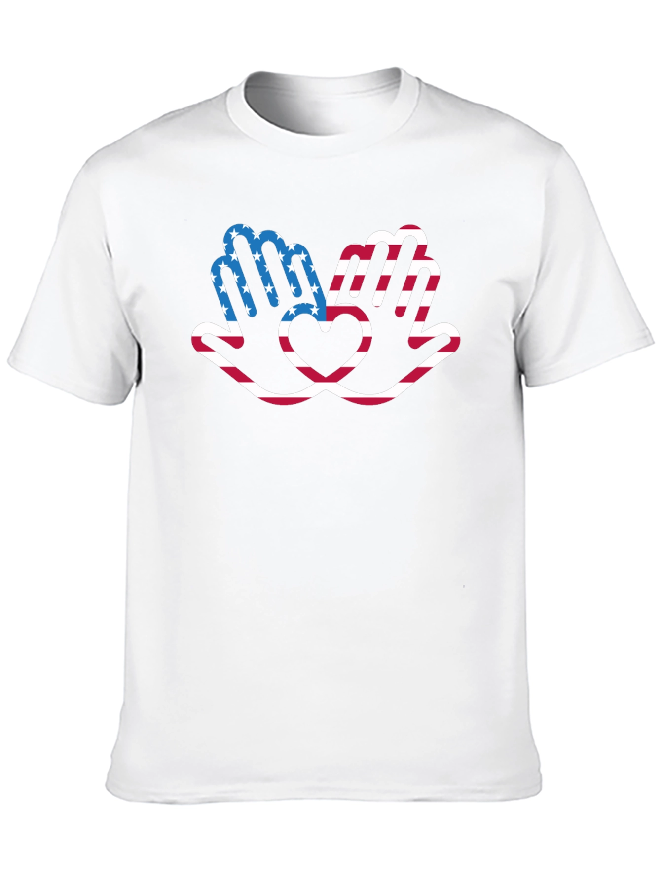 Patriotic Hands Heart Graphic T-Shirt
