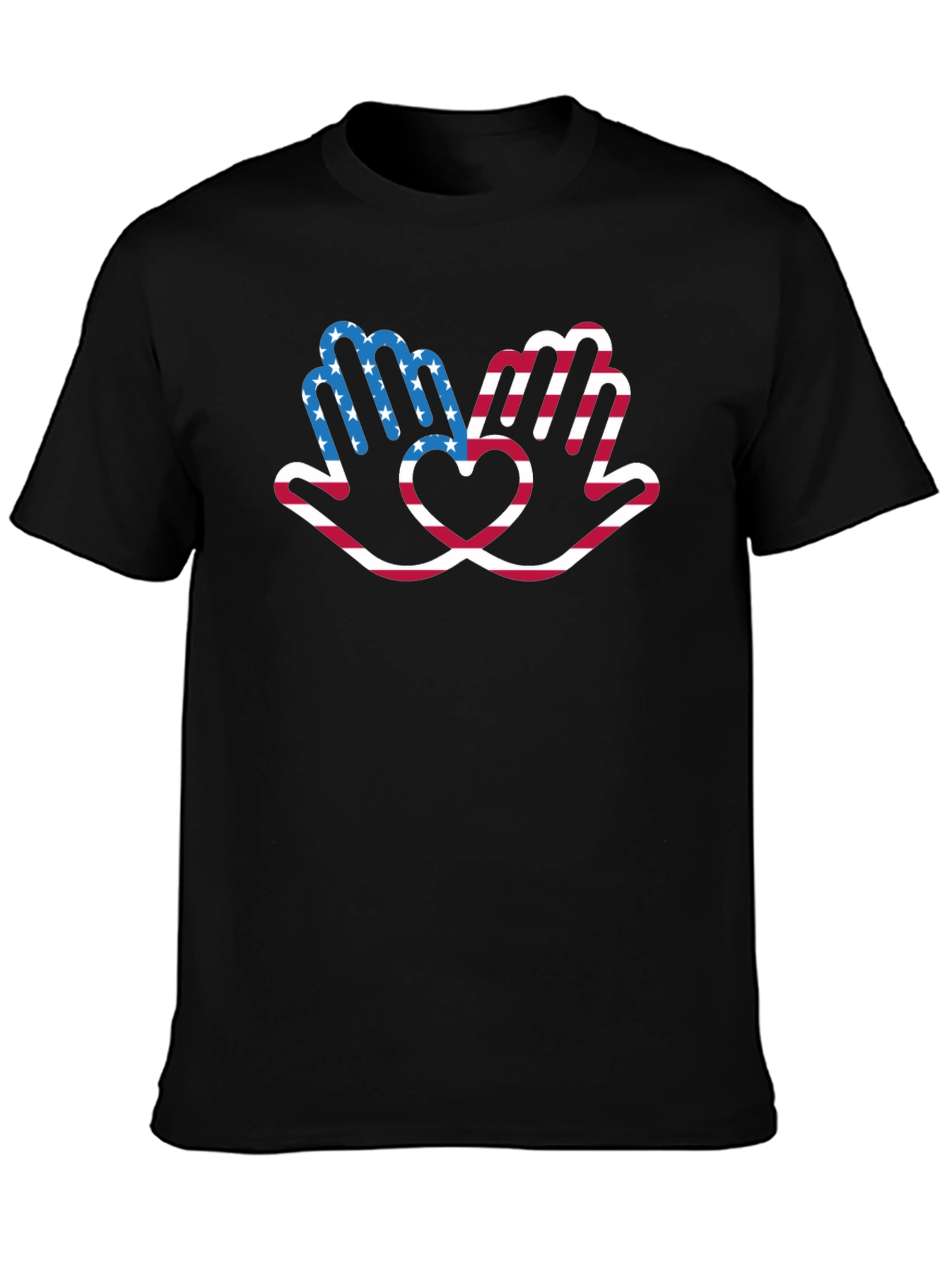 Patriotic Hands Heart Graphic T-Shirt