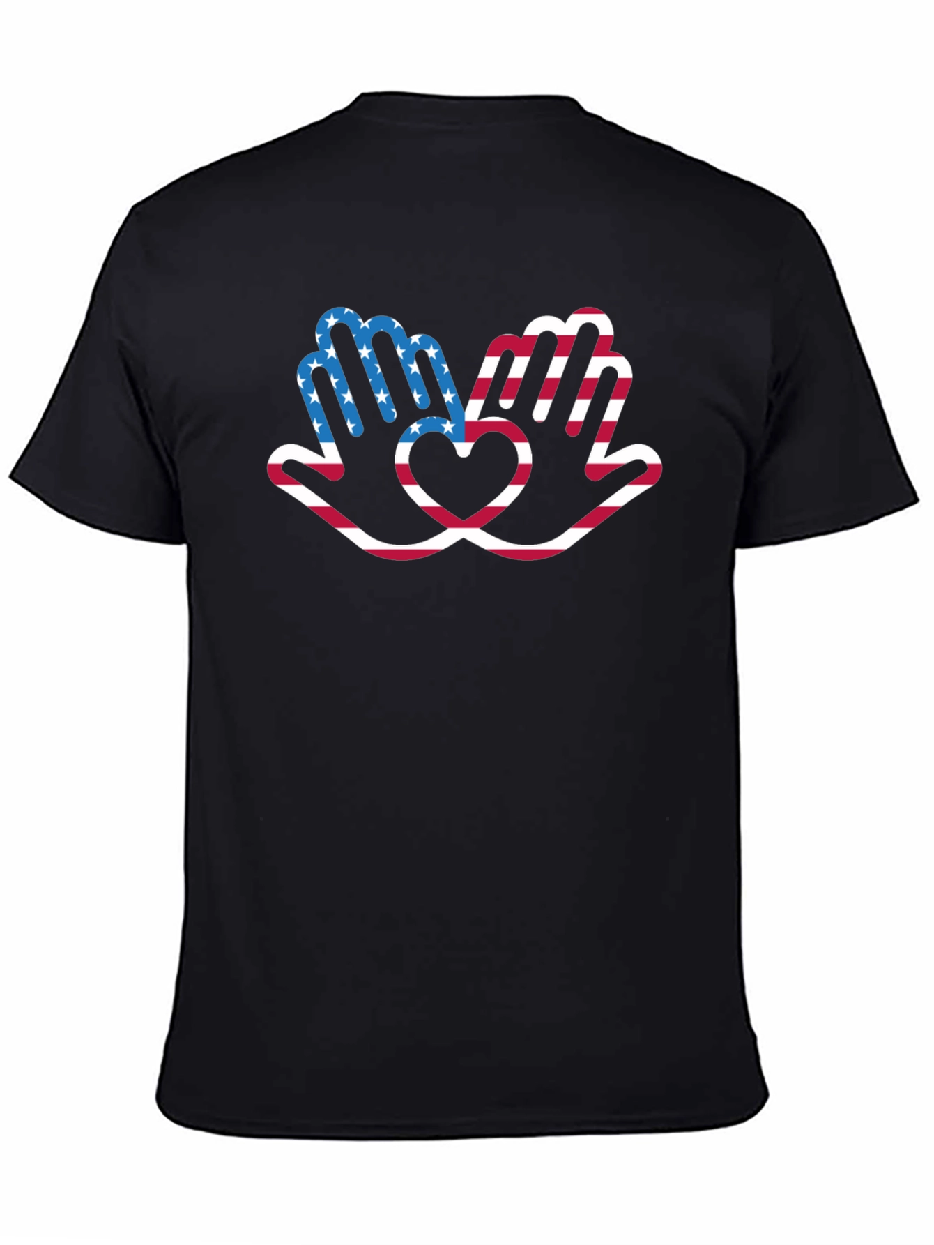Patriotic Hands Heart Graphic T-Shirt