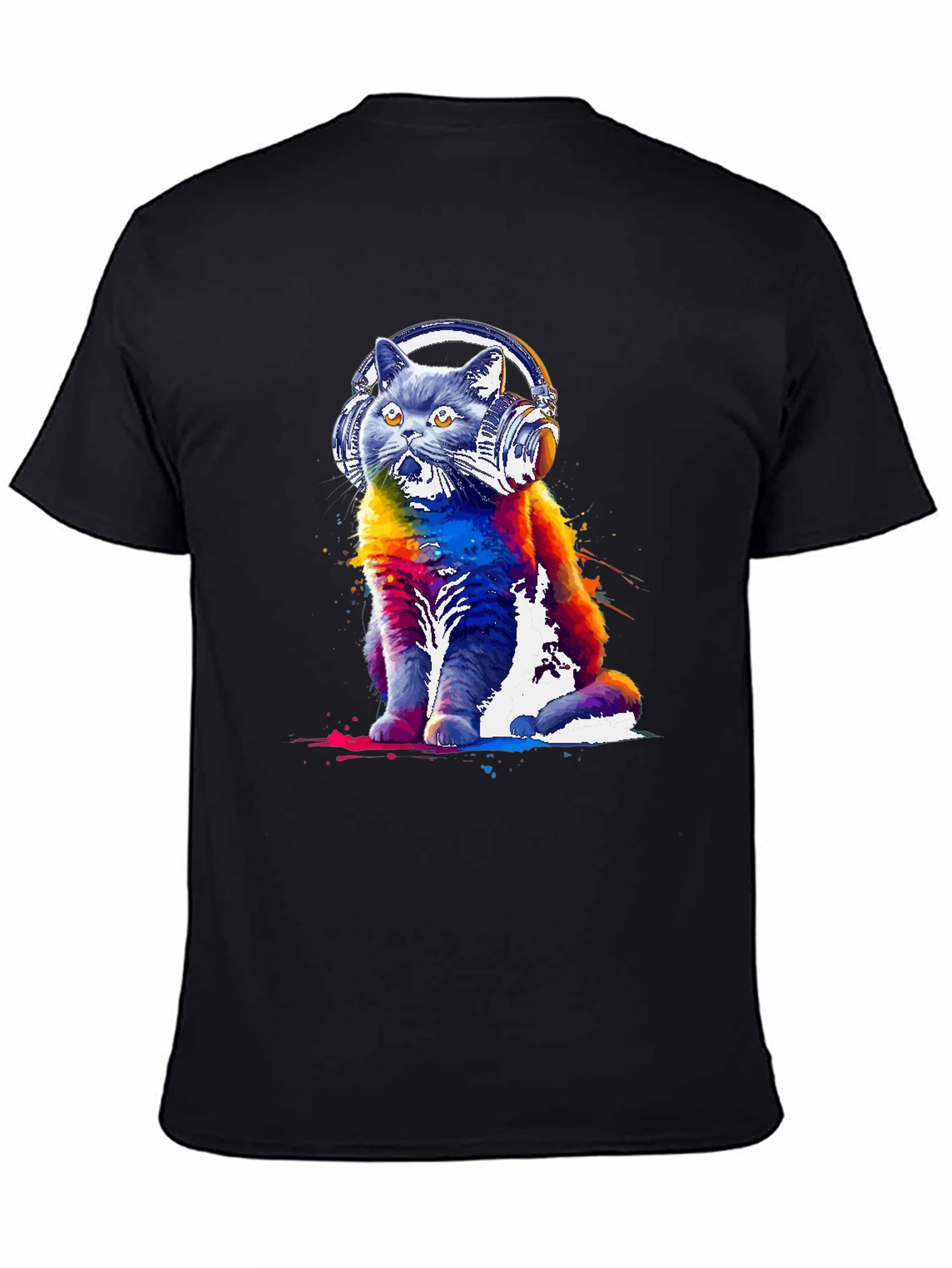 Cat DJ Graphic Tee - Music Lovers T-Shirt
