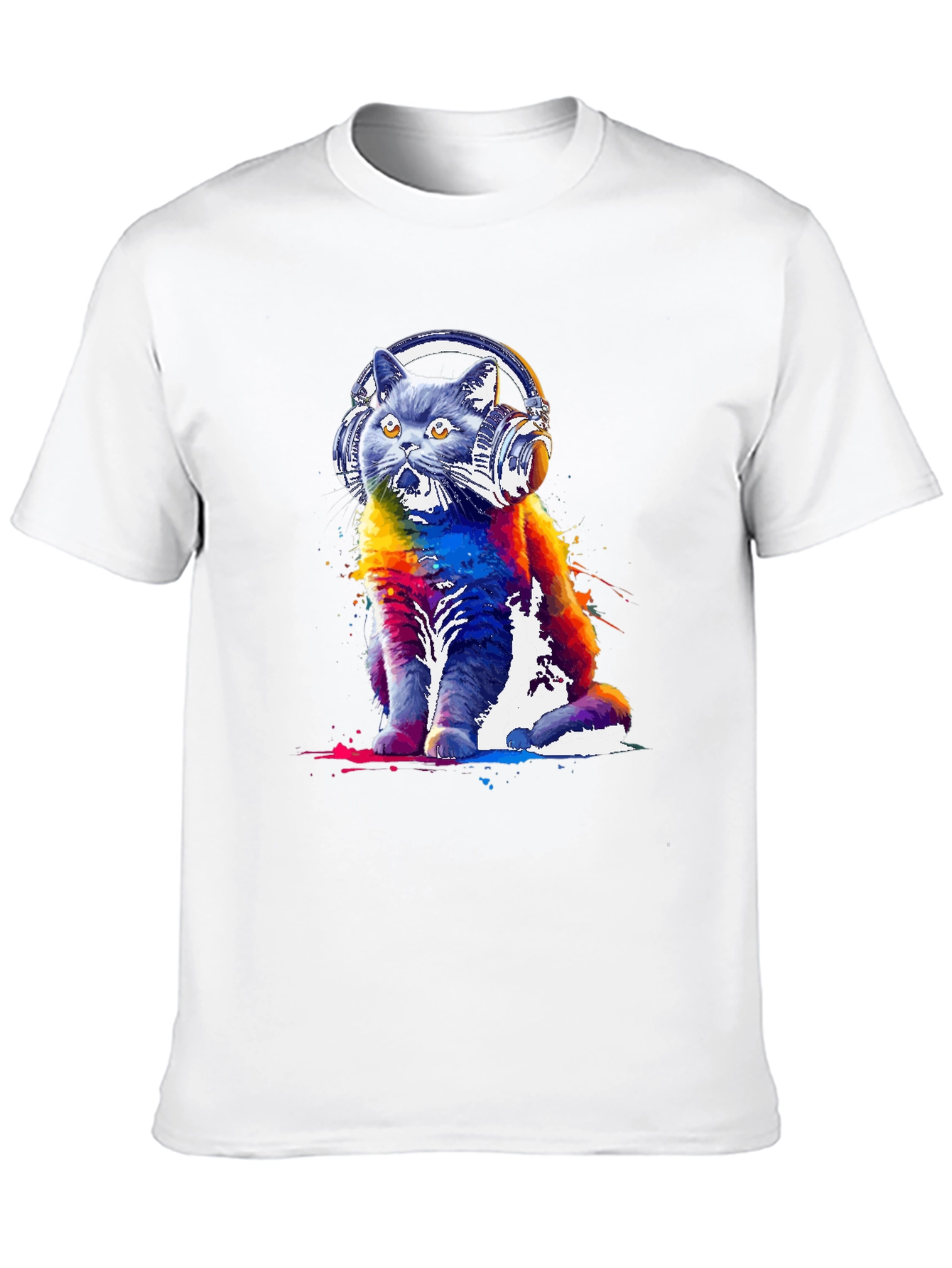 Cat DJ Graphic Tee - Music Lovers T-Shirt