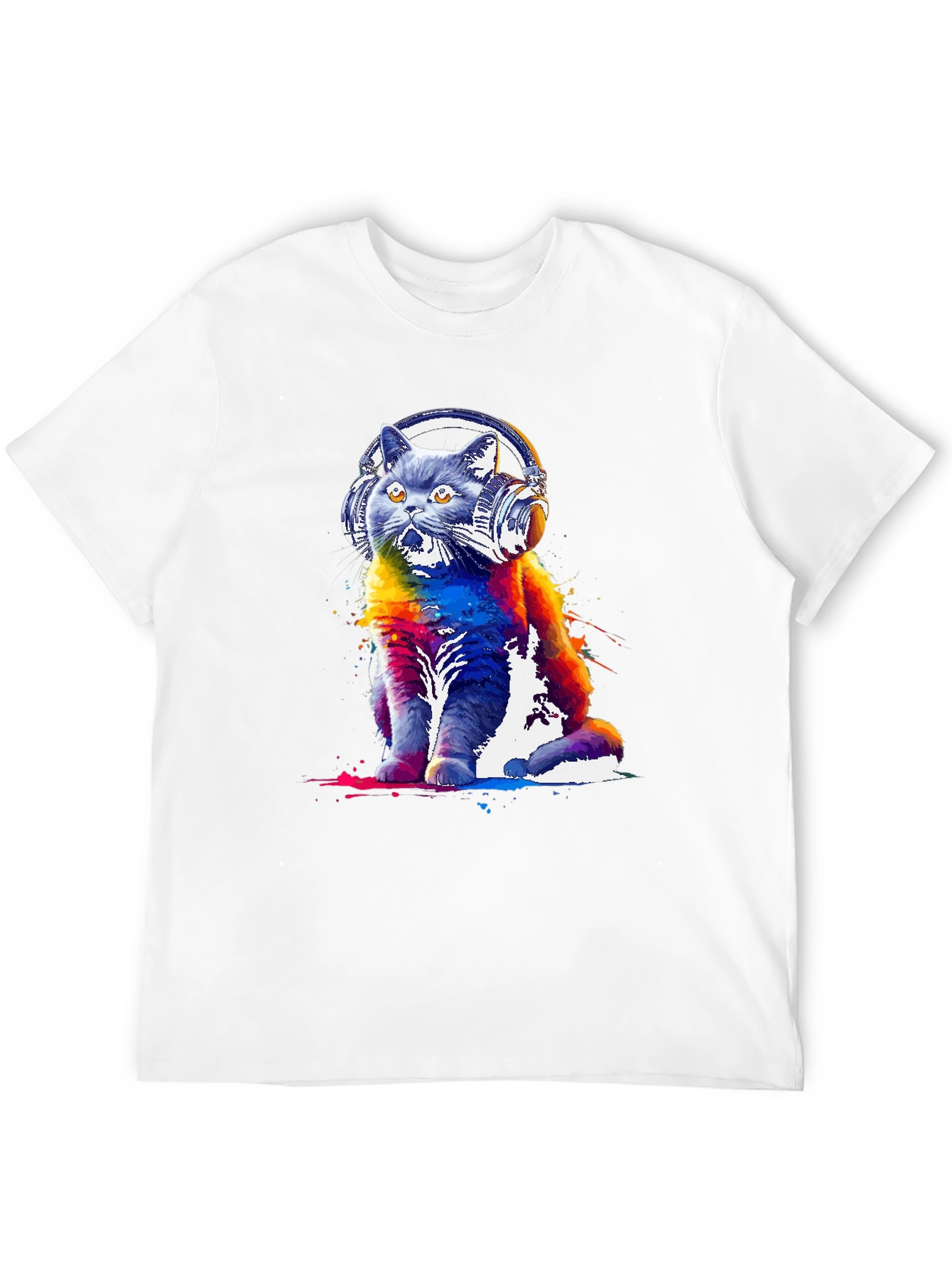 Cat DJ Graphic Tee - Music Lovers T-Shirt