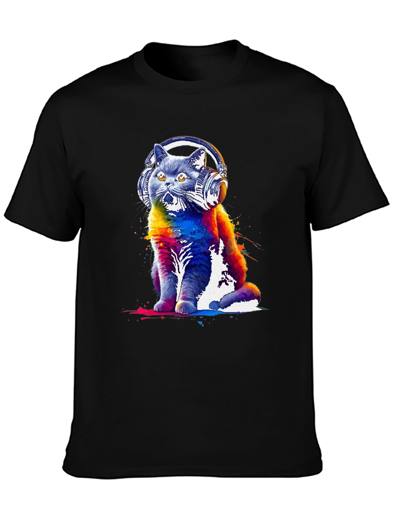 Cat DJ Graphic Tee - Music Lovers T-Shirt