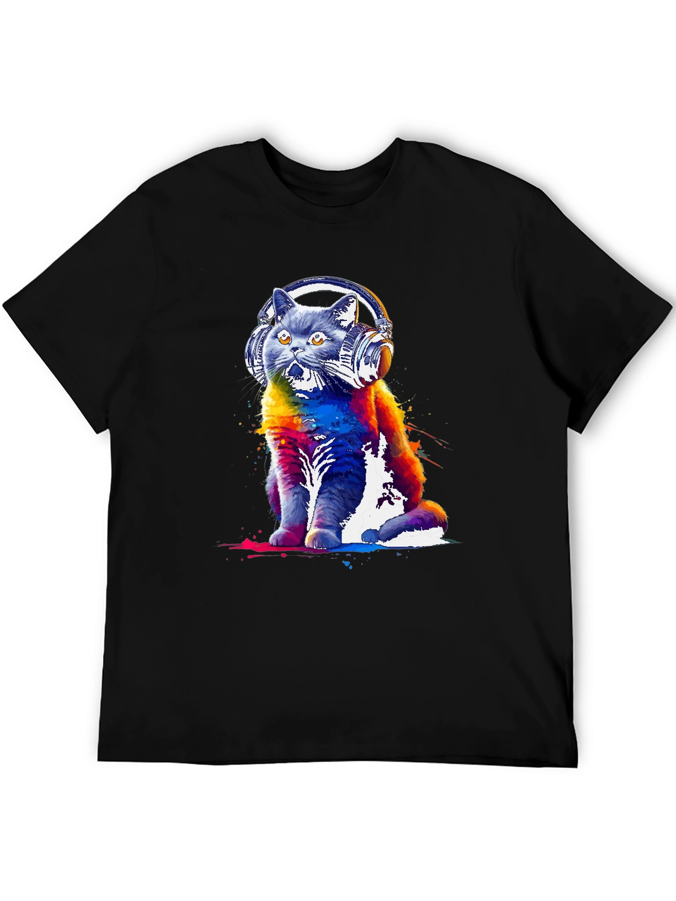 Cat DJ Graphic Tee - Music Lovers T-Shirt