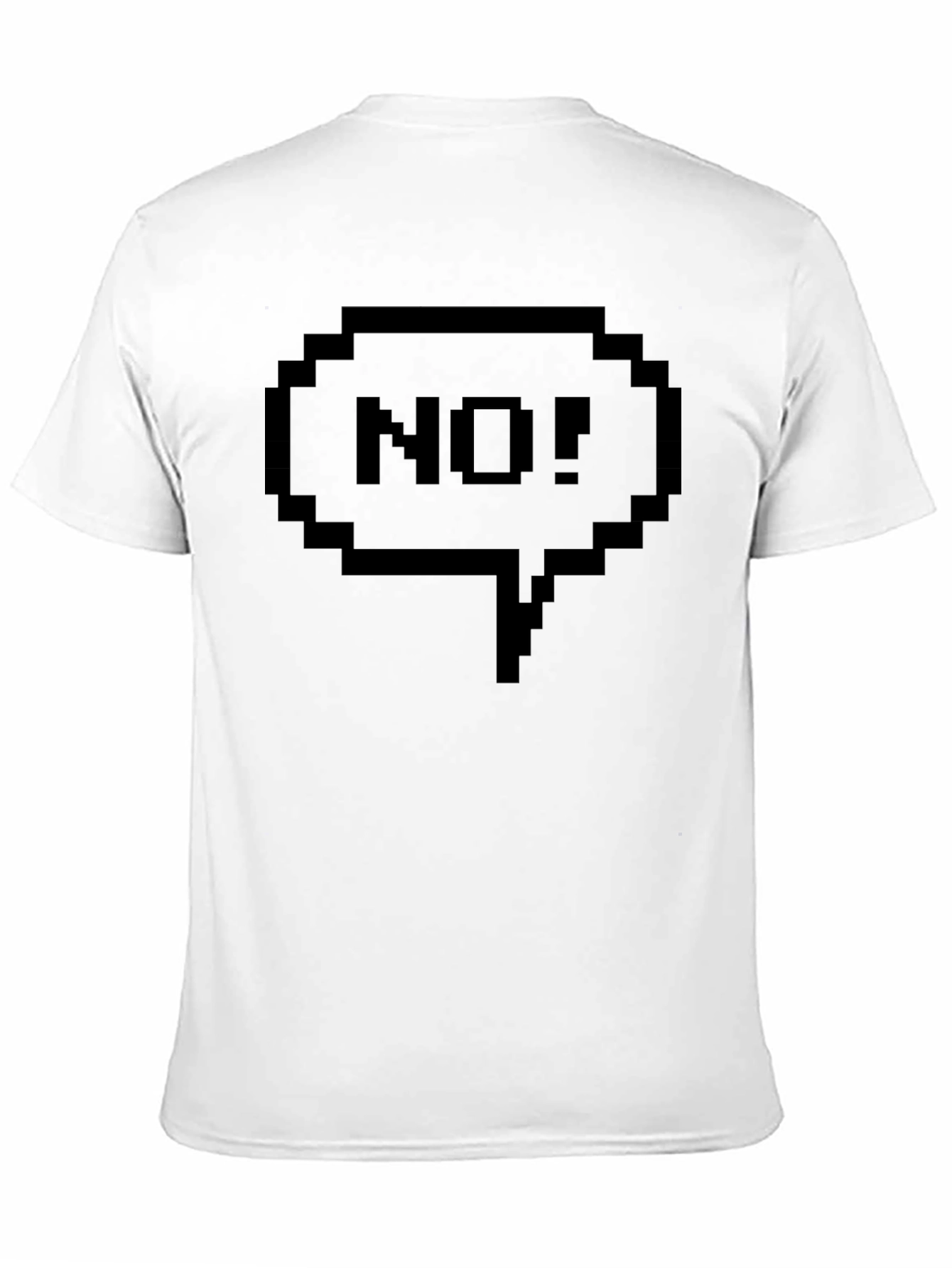 Pixelated No! Graphic Tee - Black Cotton T-Shirt