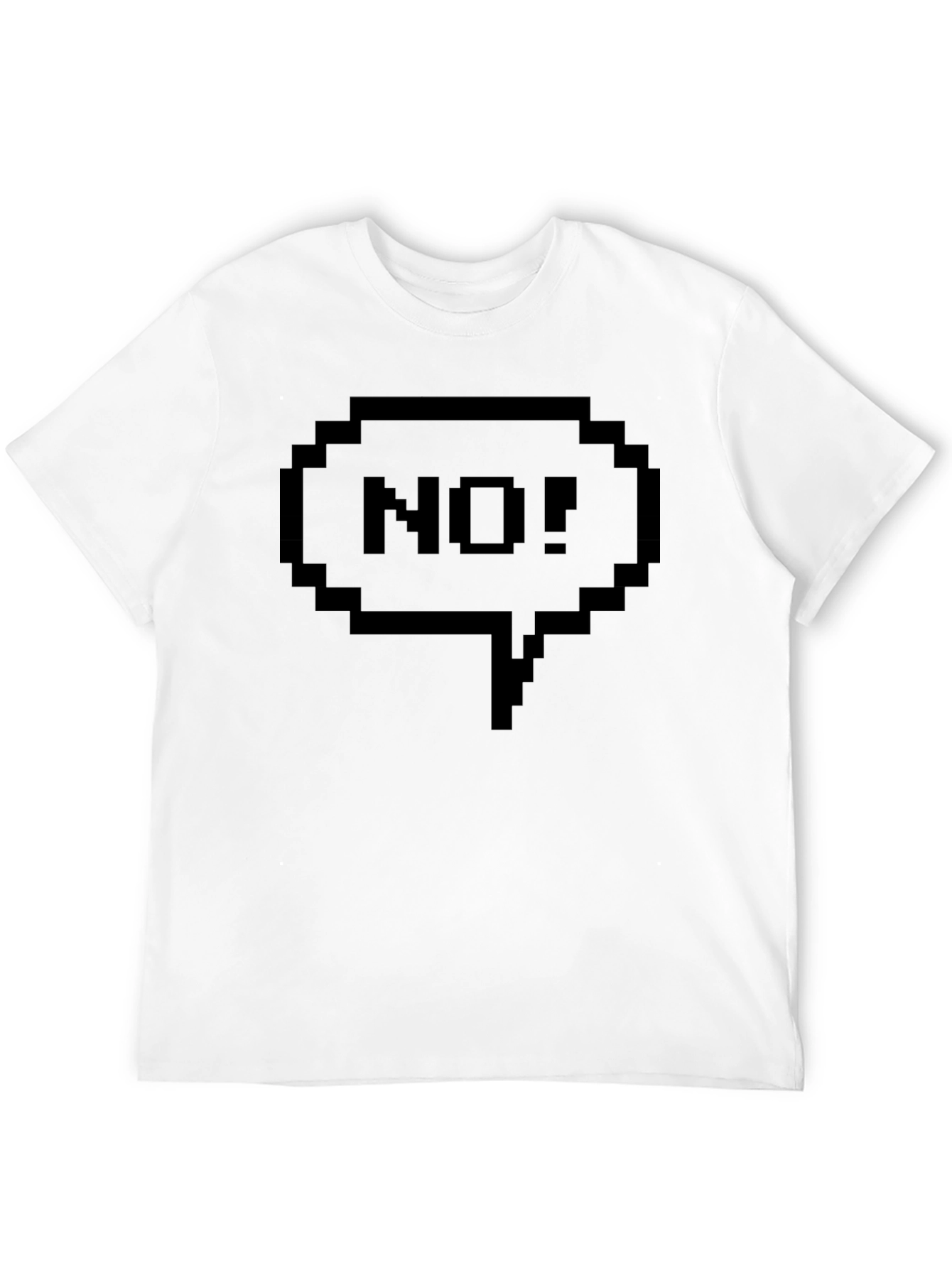 Pixelated No! Graphic Tee - Black Cotton T-Shirt