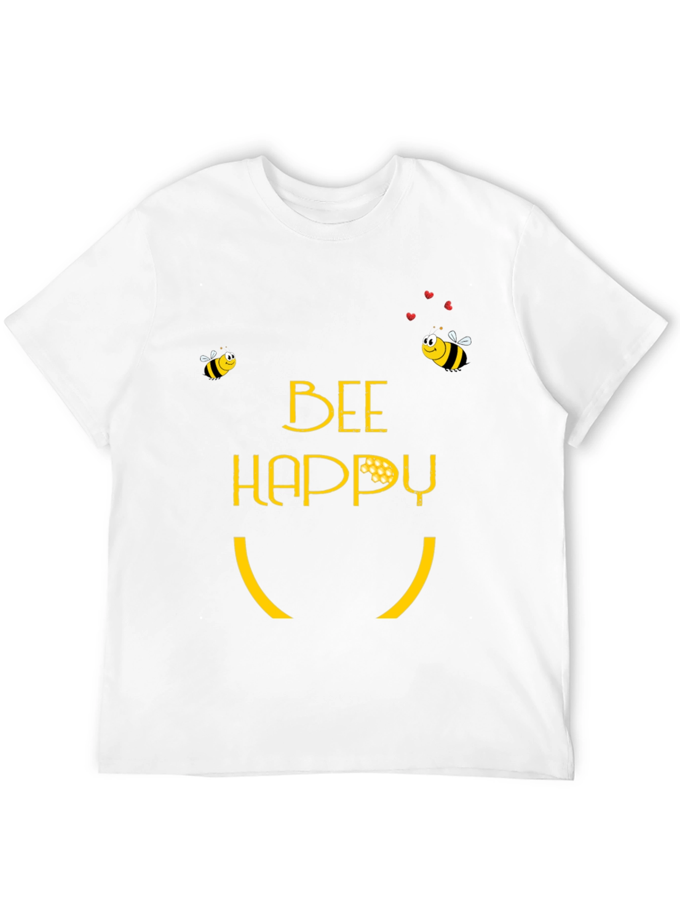 Bee Happy Graphic T-Shirt - Black Cotton Tee