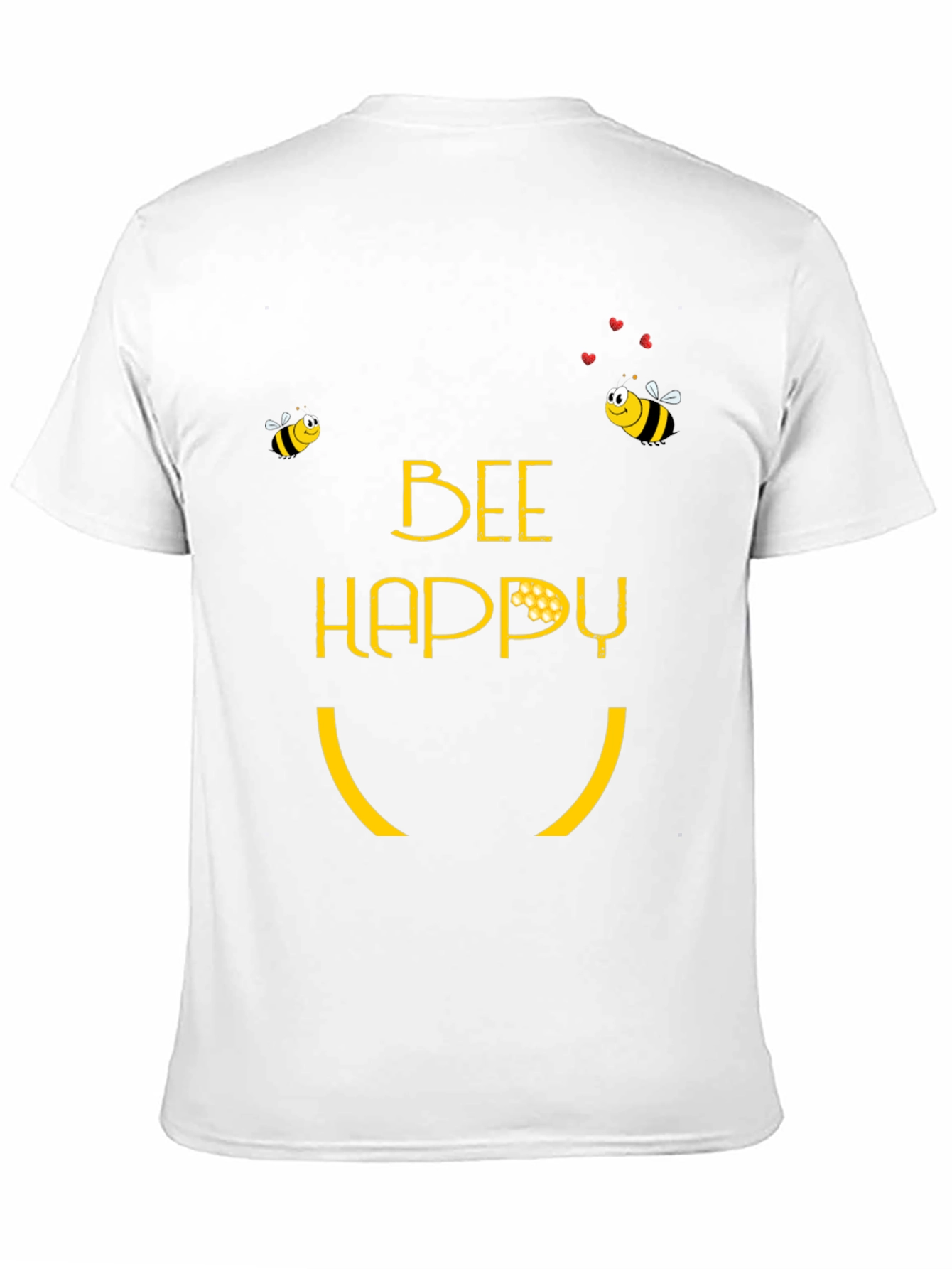 Bee Happy Graphic T-Shirt - Black Cotton Tee