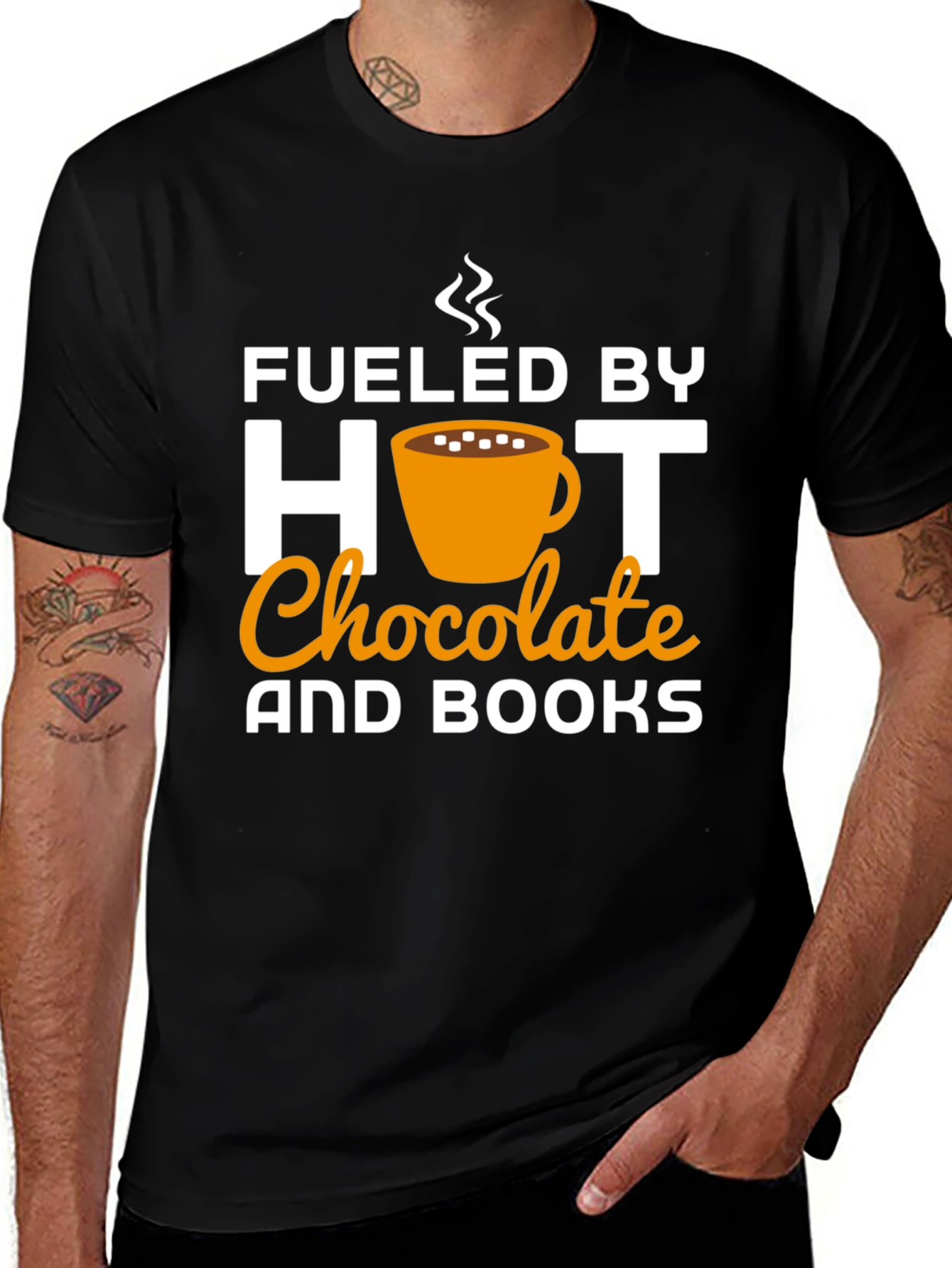Fueled by Hot Chocolate and Books Graphic Tee