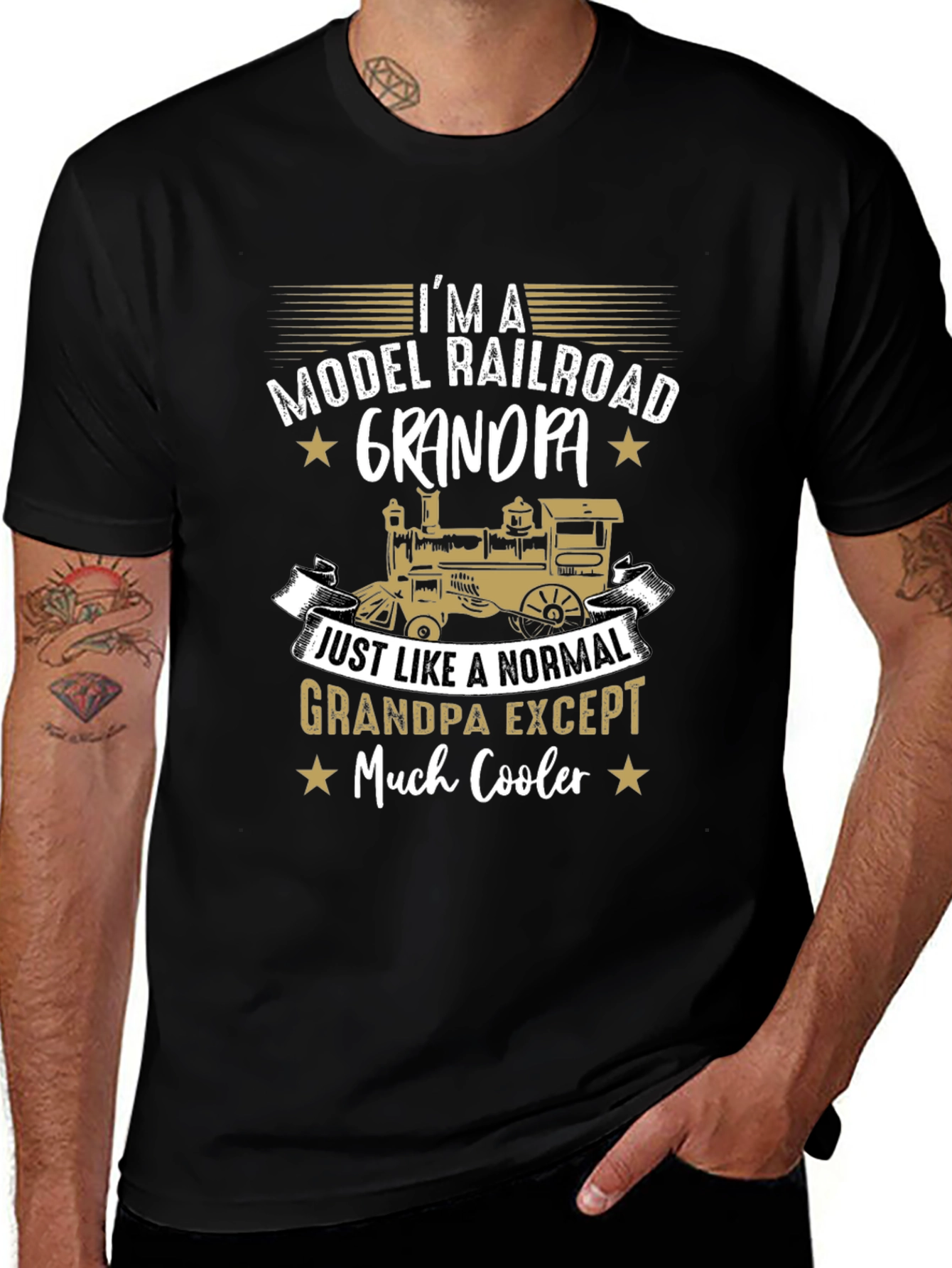Model Railroad Grandpa T-Shirt - Cool Grandpa Gift