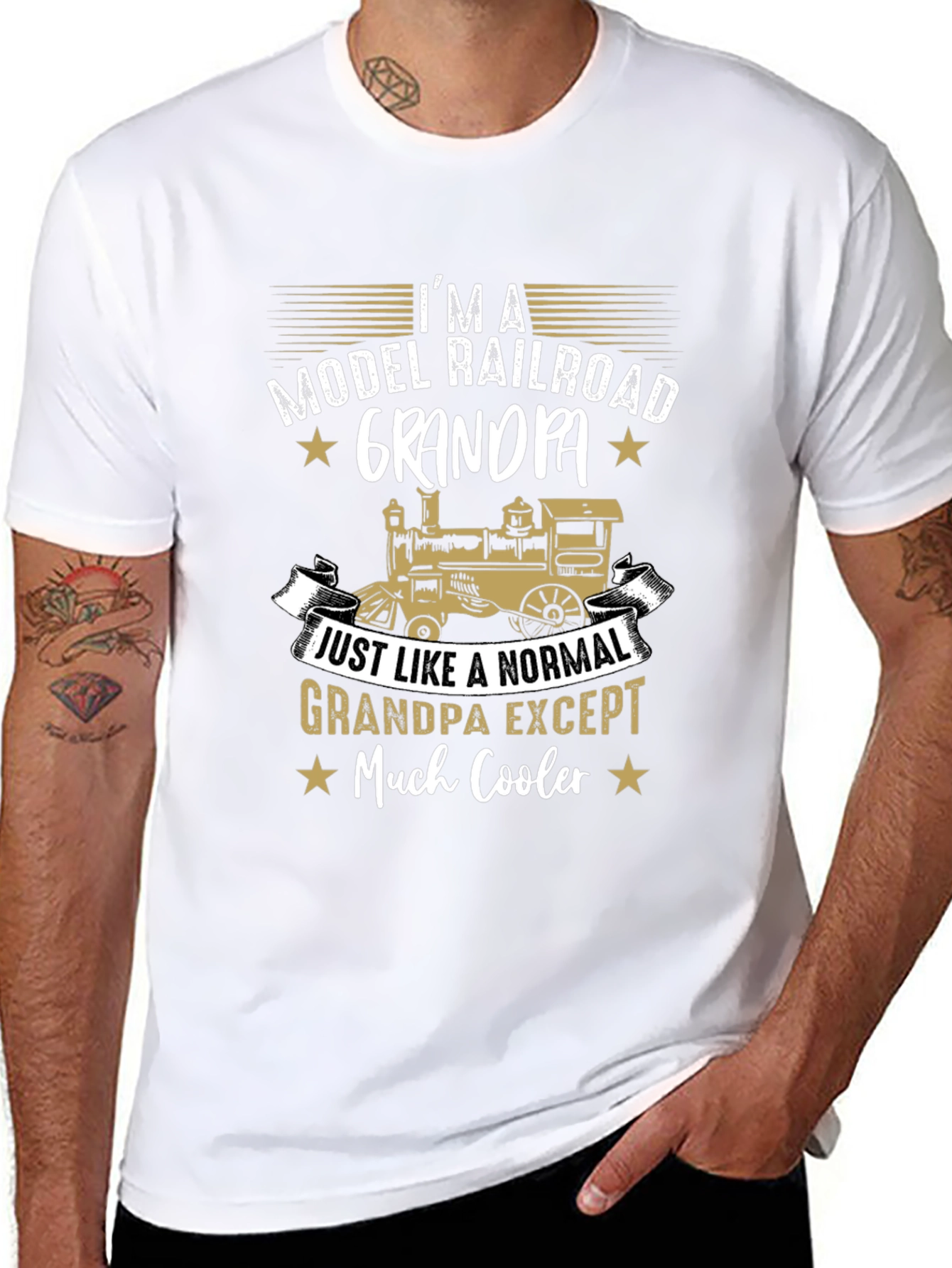 Model Railroad Grandpa T-Shirt - Cool Grandpa Gift