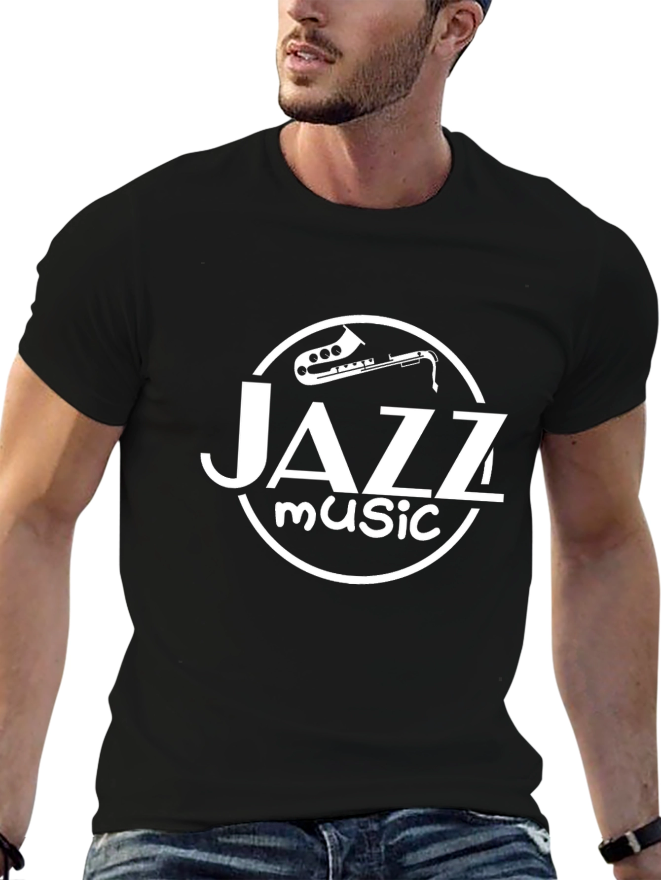 Black Jazz Music Graphic T-Shirt