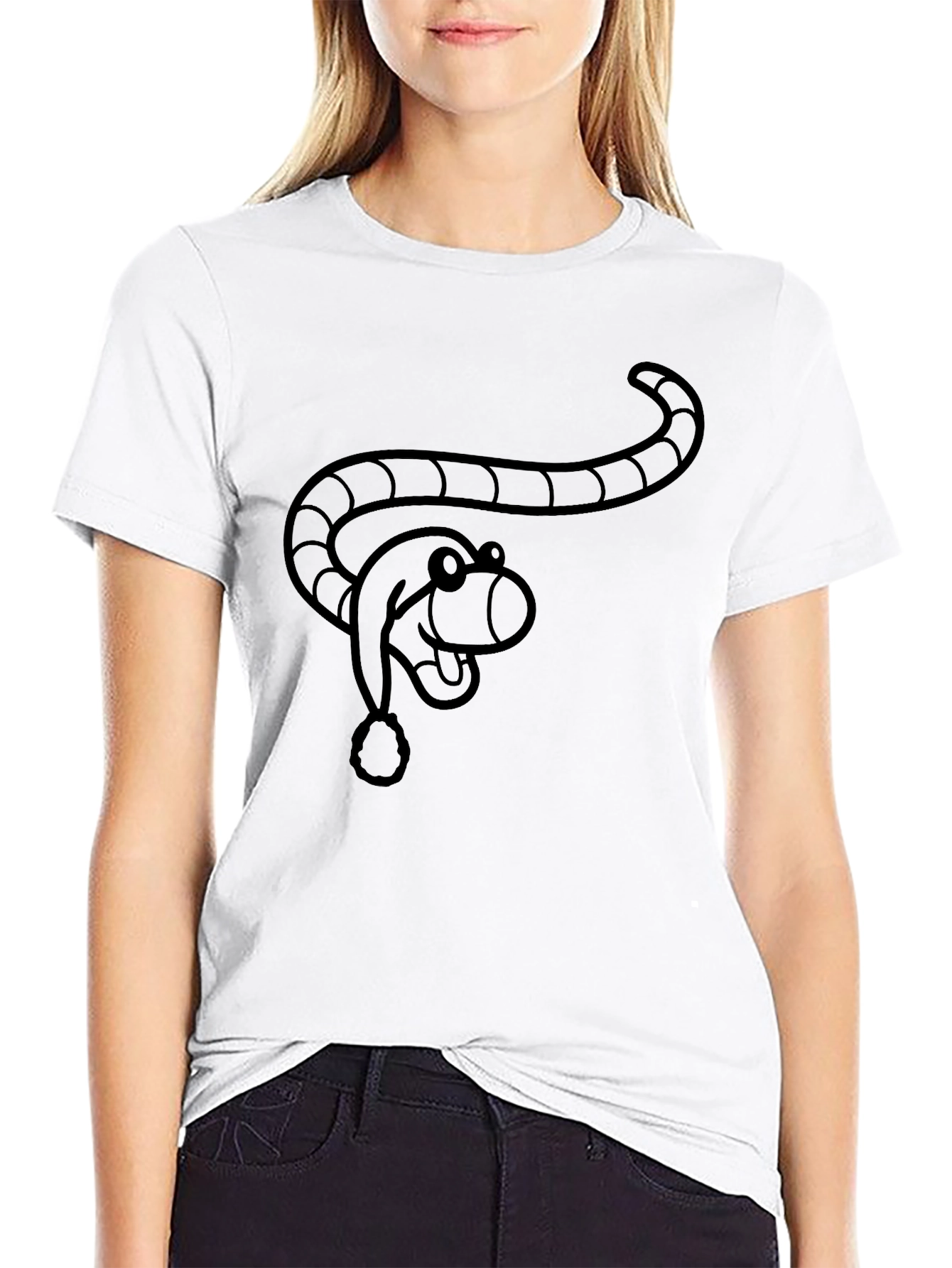 Novelty Worm Graphic T-Shirt