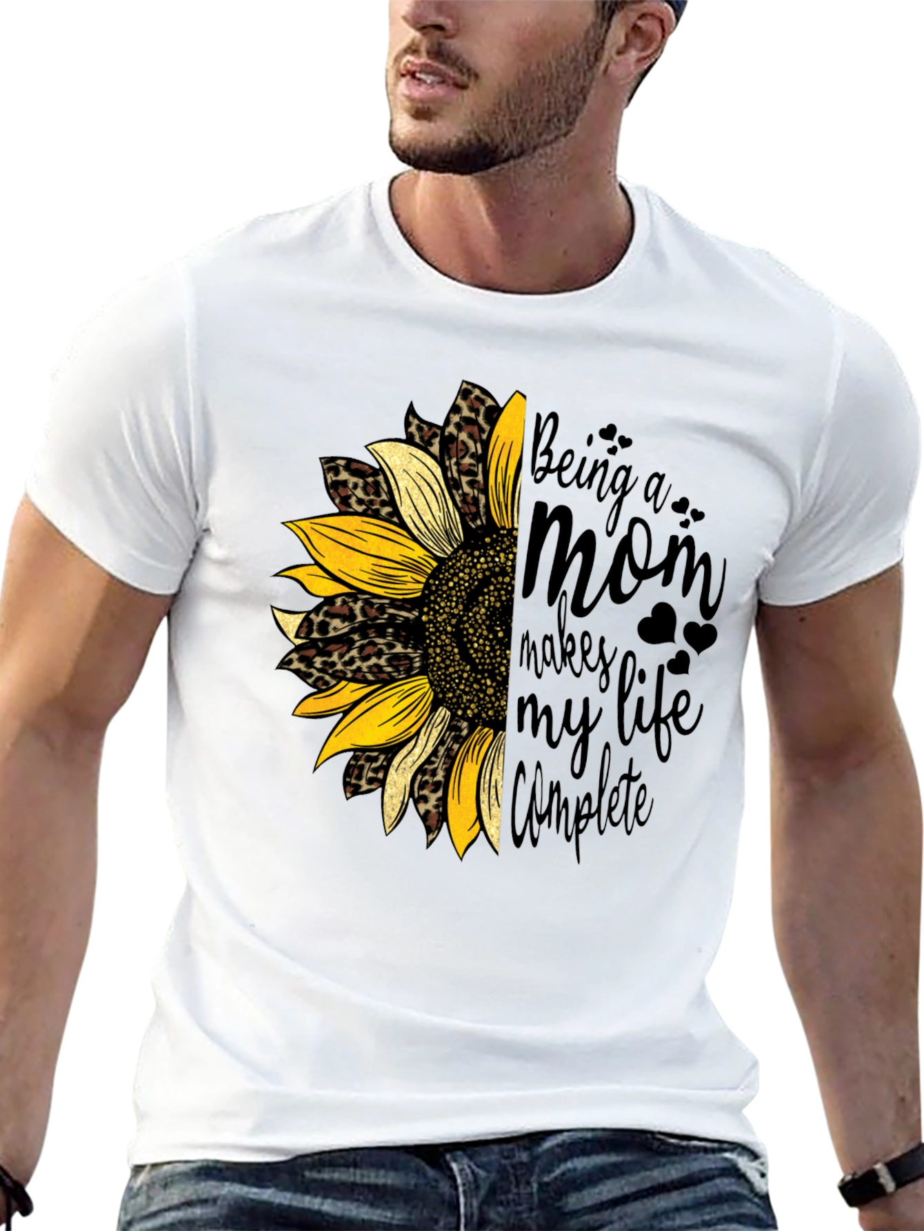 Being a Mom Sunflower Graphic Tee
