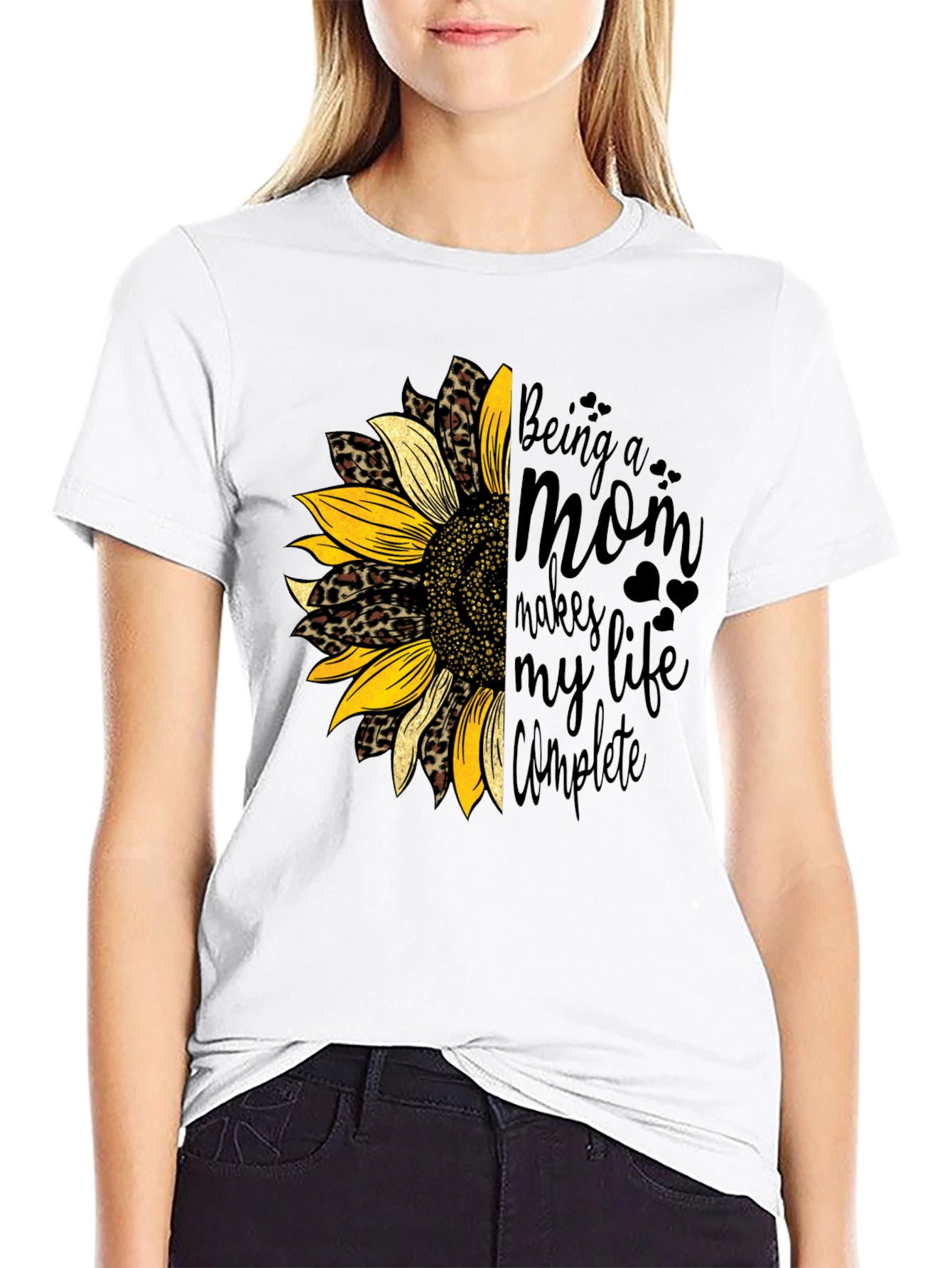 Being a Mom Sunflower Graphic Tee