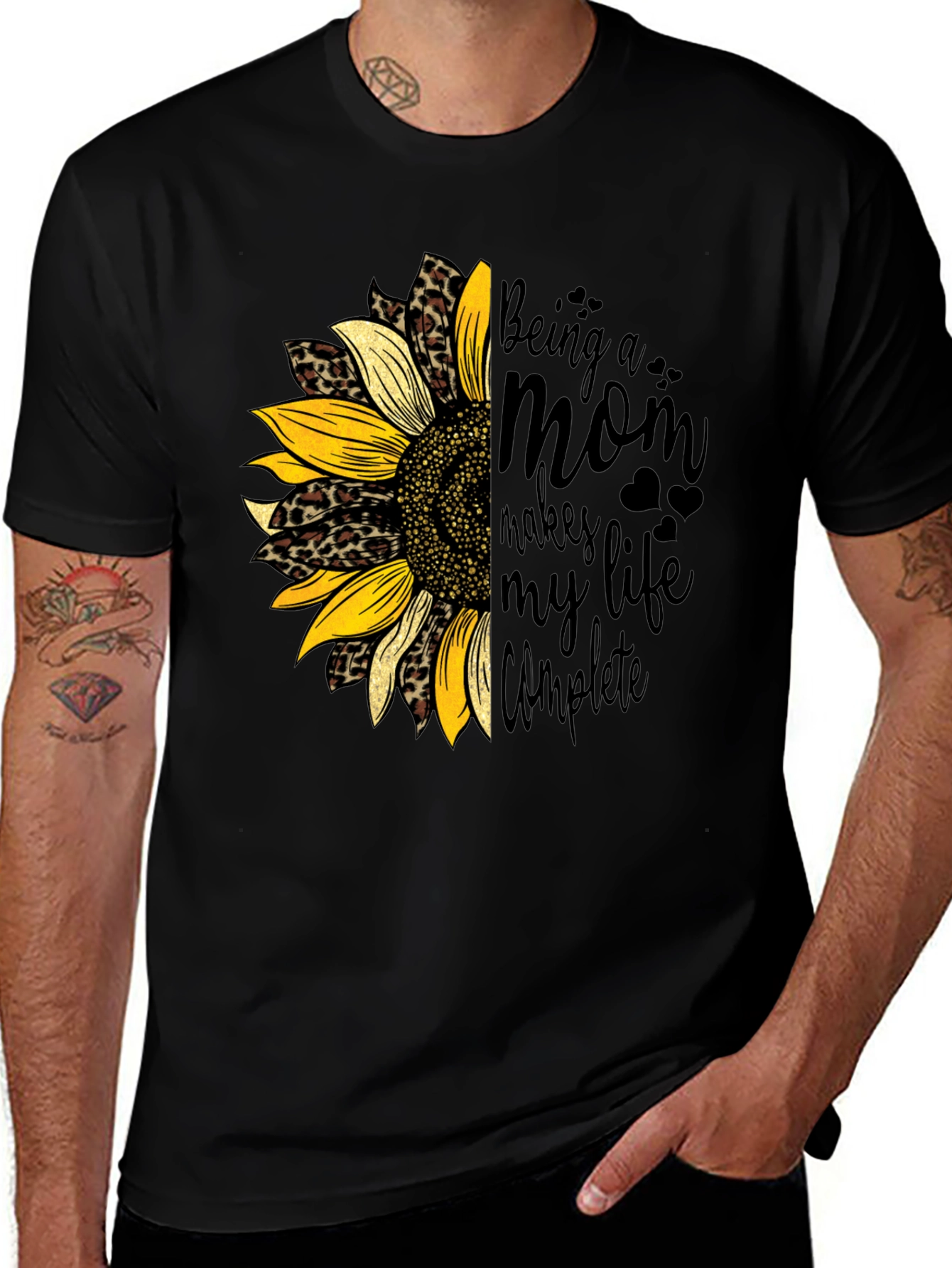 Being a Mom Sunflower Graphic Tee