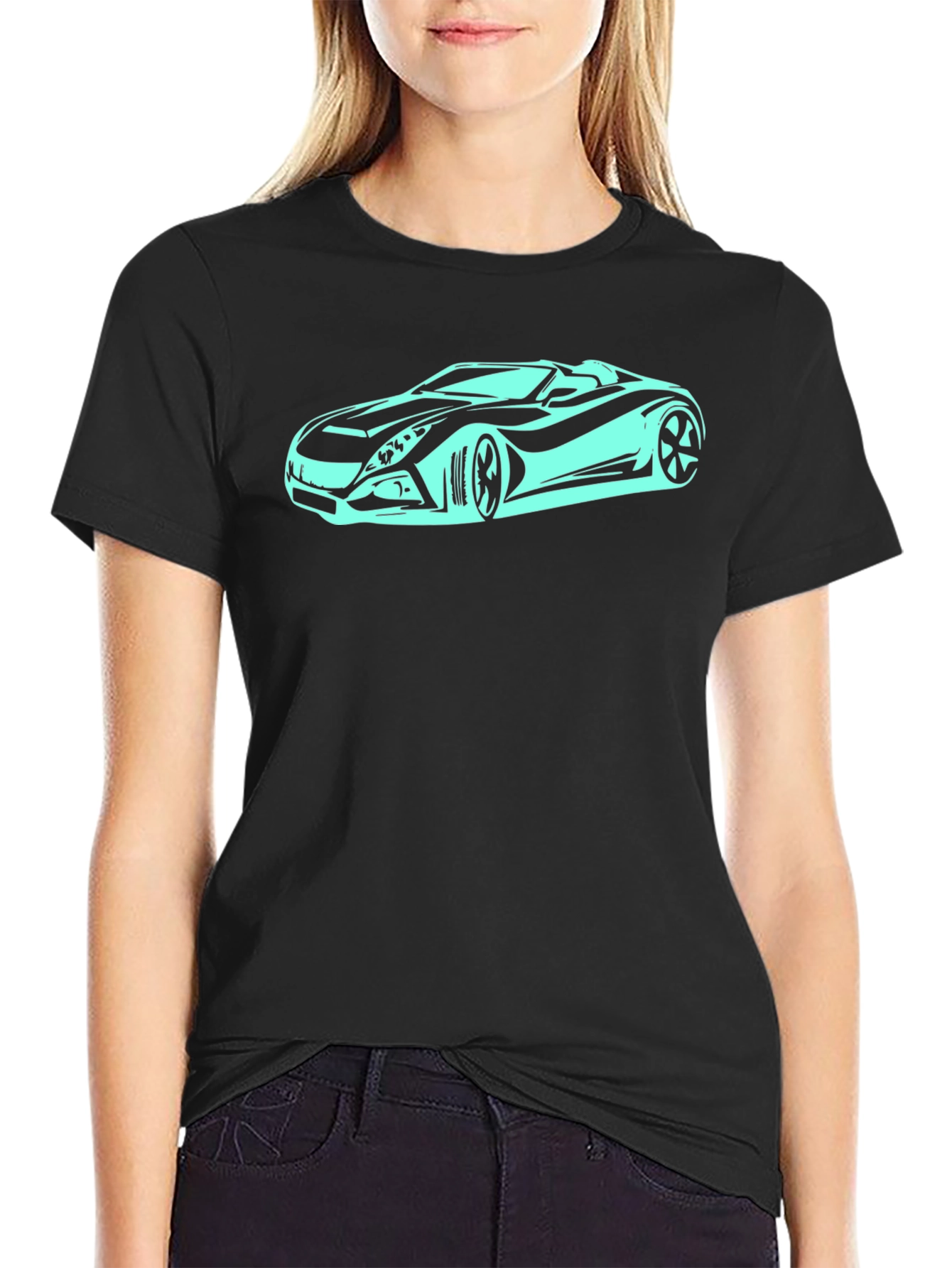 Cool Car Graphic Black T-Shirt - Stylish Automotive Tee