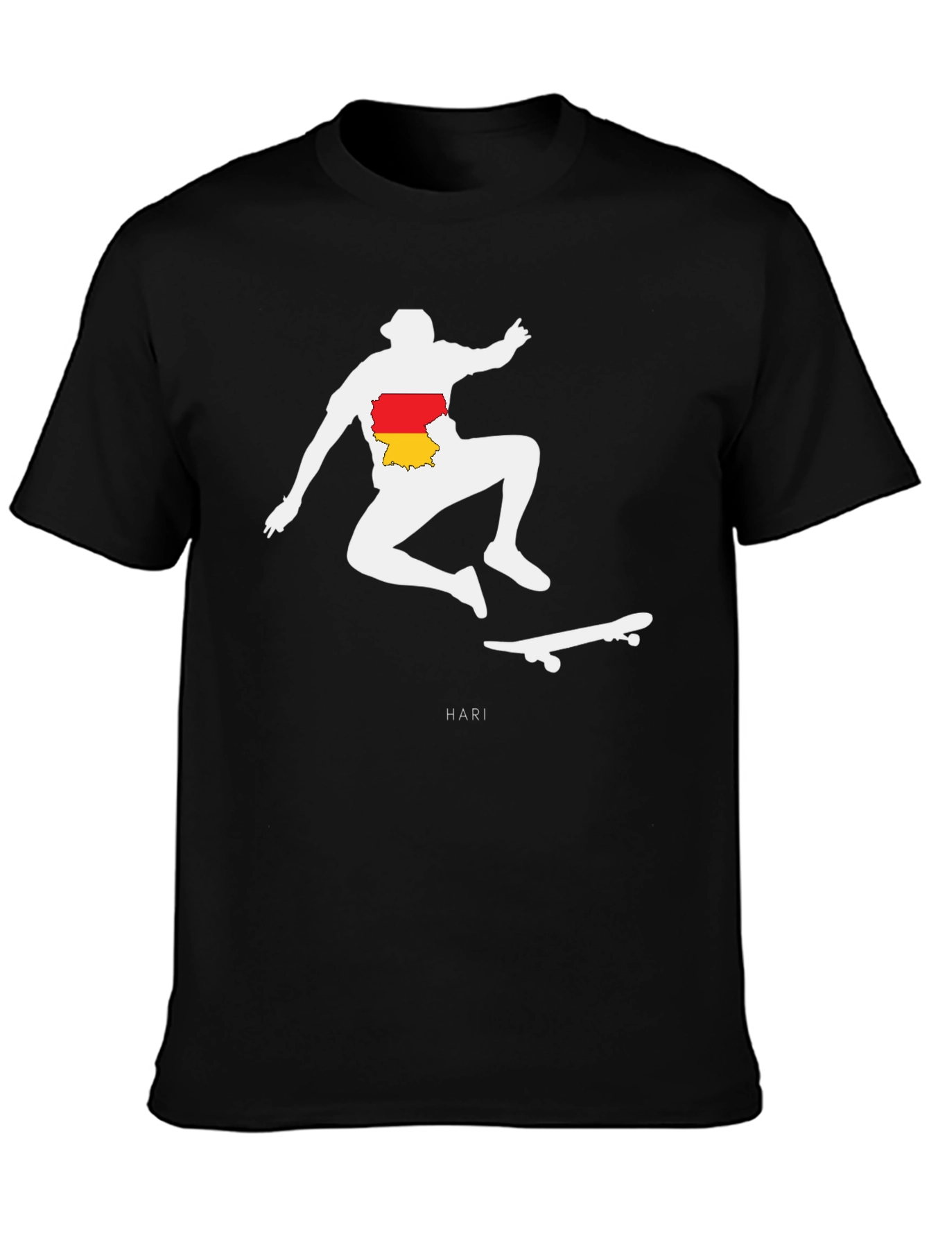 Skateboarder Silhouette Graphic Tee - Black