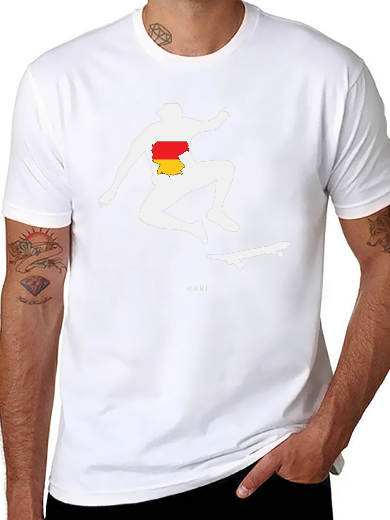 Skateboarder Silhouette Graphic Tee - Black