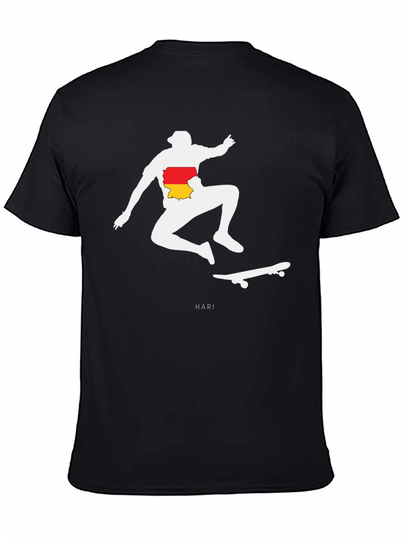 Skateboarder Silhouette Graphic Tee - Black