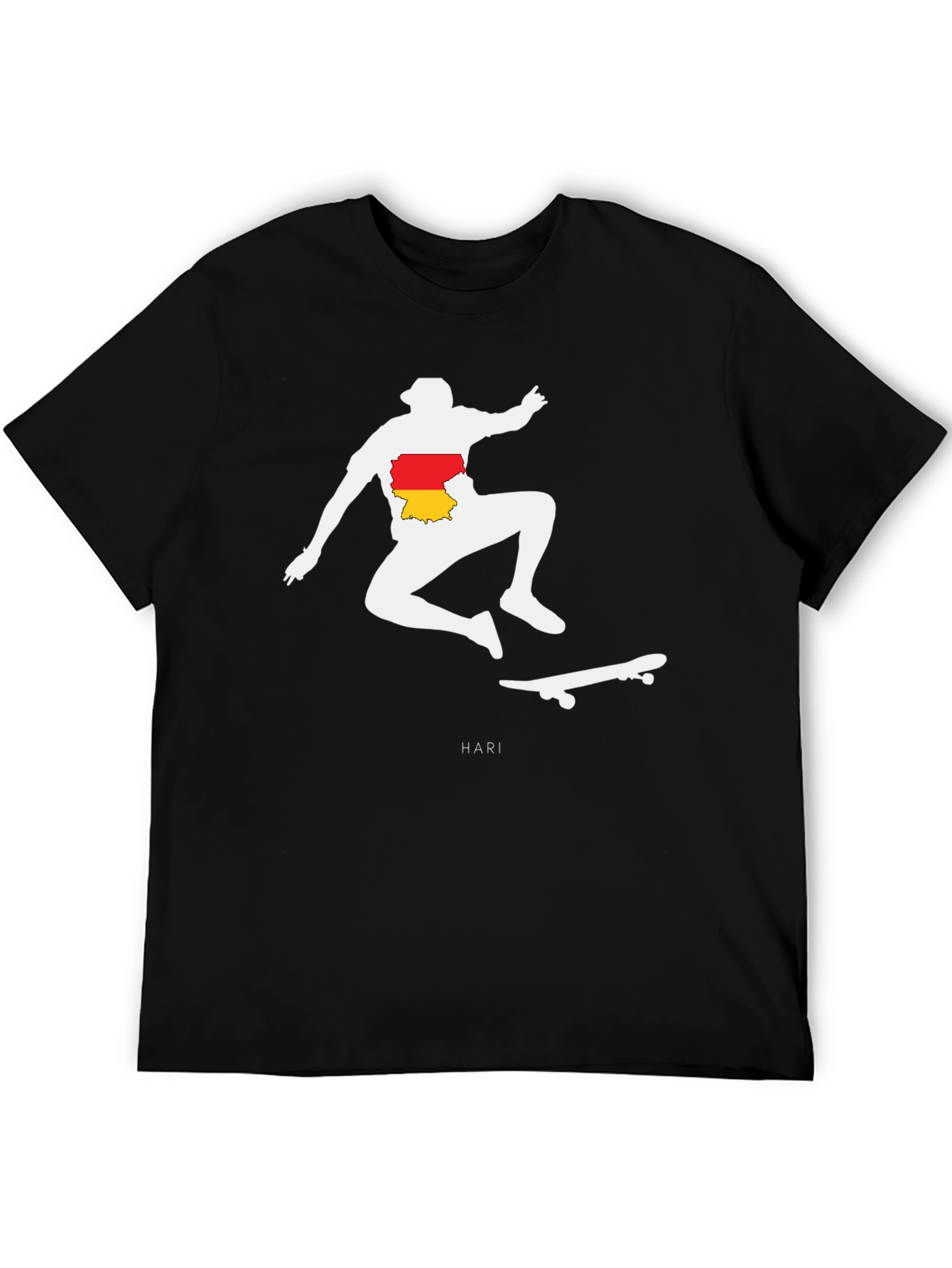 Skateboarder Silhouette Graphic Tee - Black