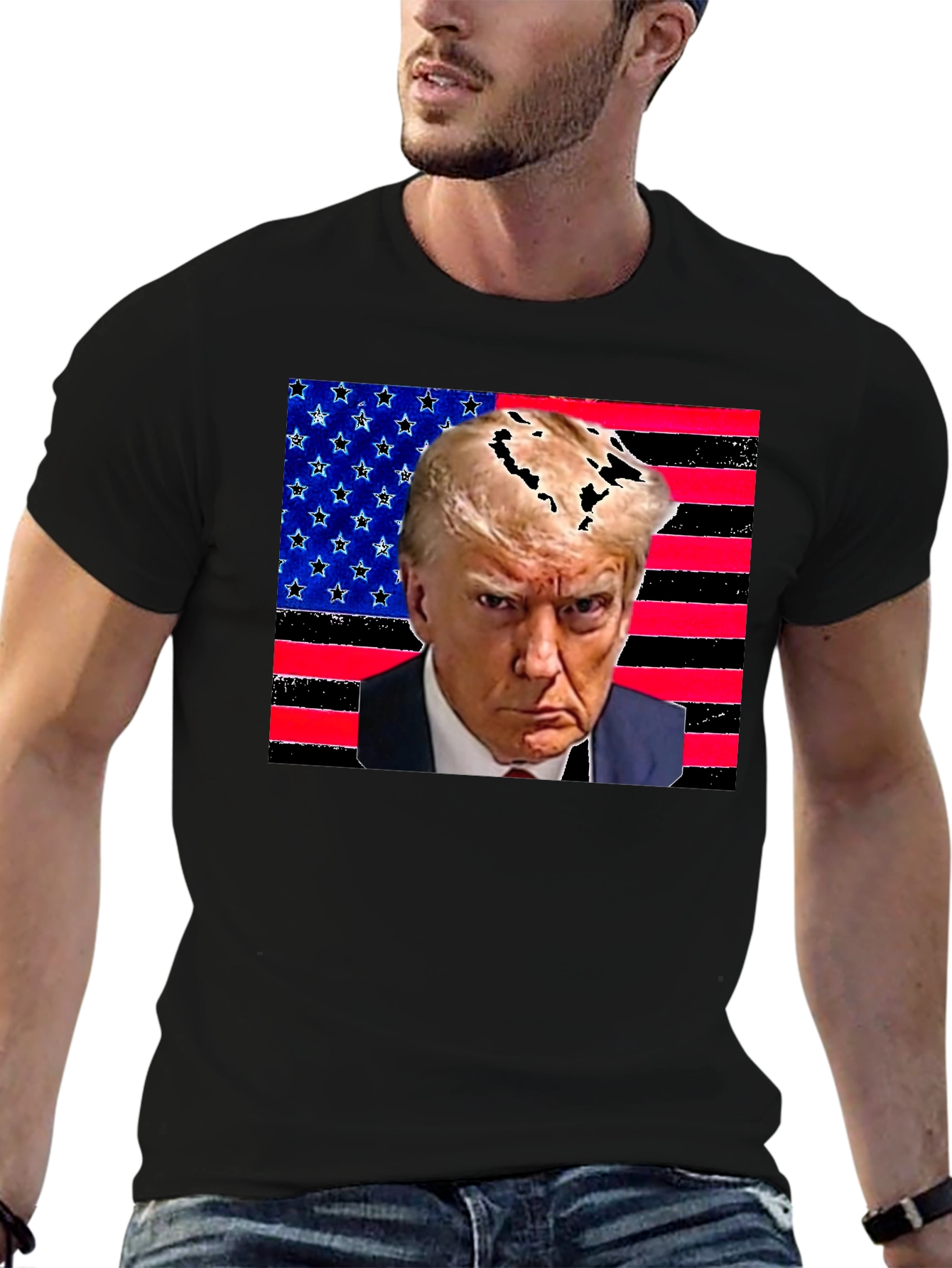 Trump USA Flag Graphic Tee - Patriotic Fashion