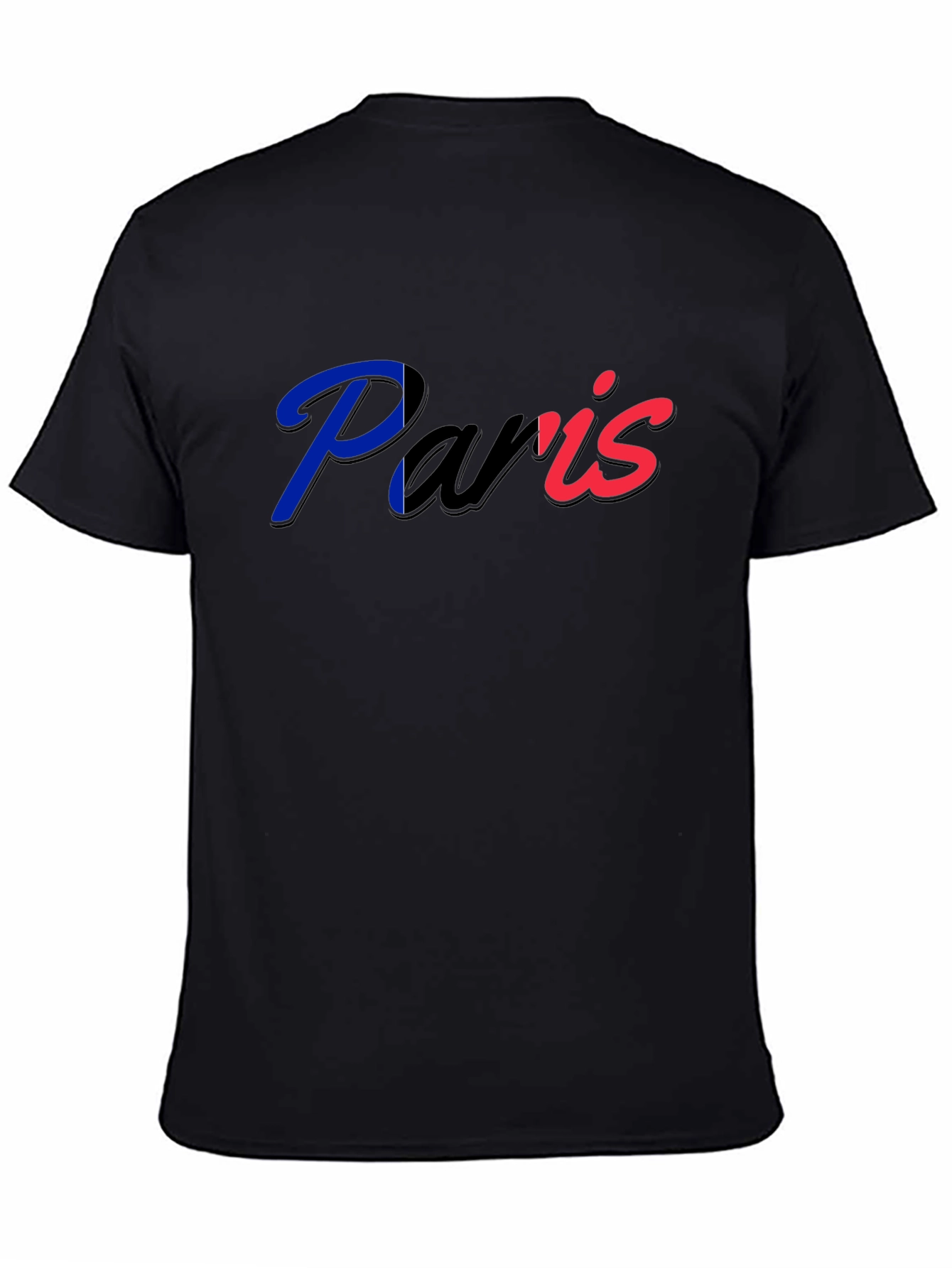 Paris France Graphic T-Shirt - Black Crew Neck Tee