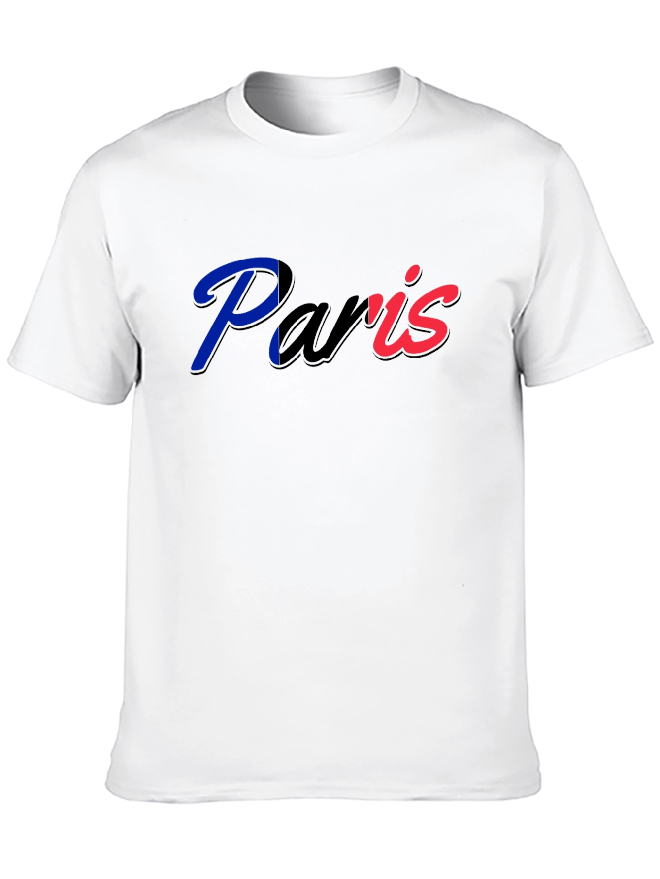 Paris France Graphic T-Shirt - Black Crew Neck Tee