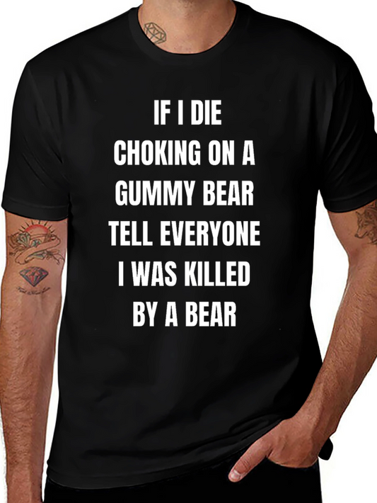 Funny Gummy Bear T-Shirt Killed By A Bear